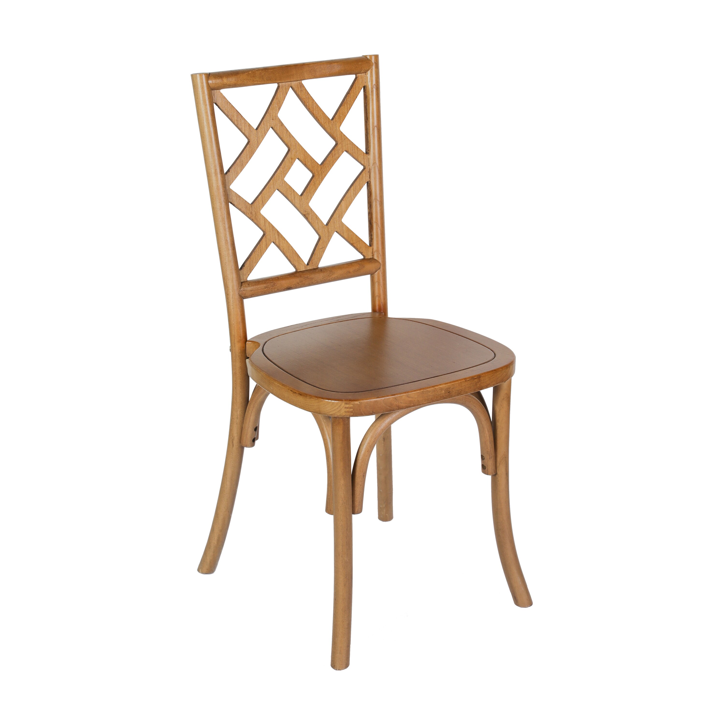 Flash Furniture 840196328140 Brooklyn Commercial Grade Pecan Solid Wood Stackable Dining Chair with Intricate Back Detail