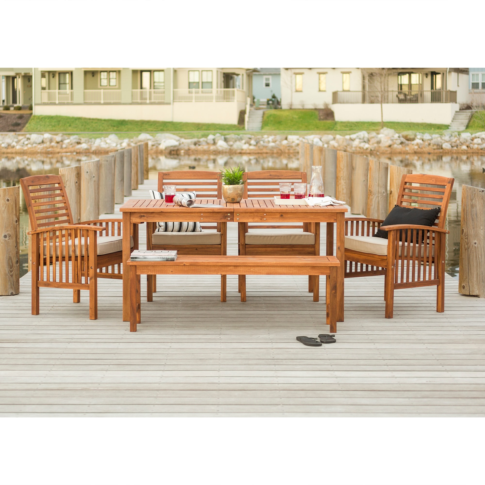 Walker Edison LWW6SDTBR Patio-Dining-Sets - View #2