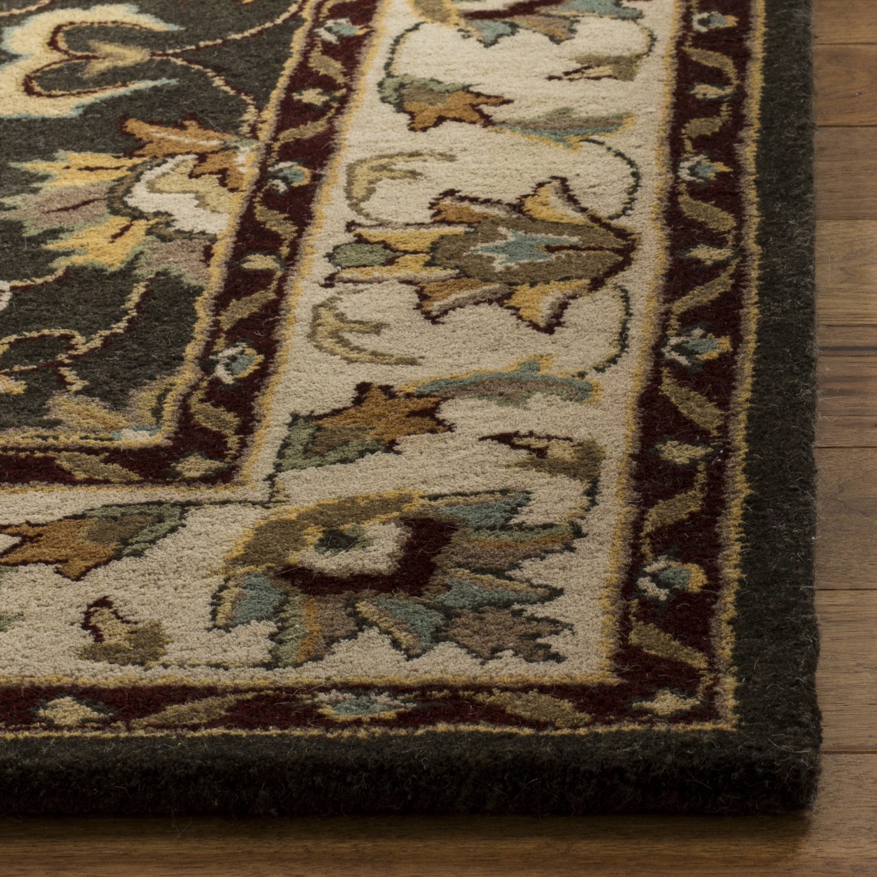 Safavieh Heritage Bhilai 2 x 8 Black/Ivory Indoor Floral/Botanical Oriental Handcrafted Runner
