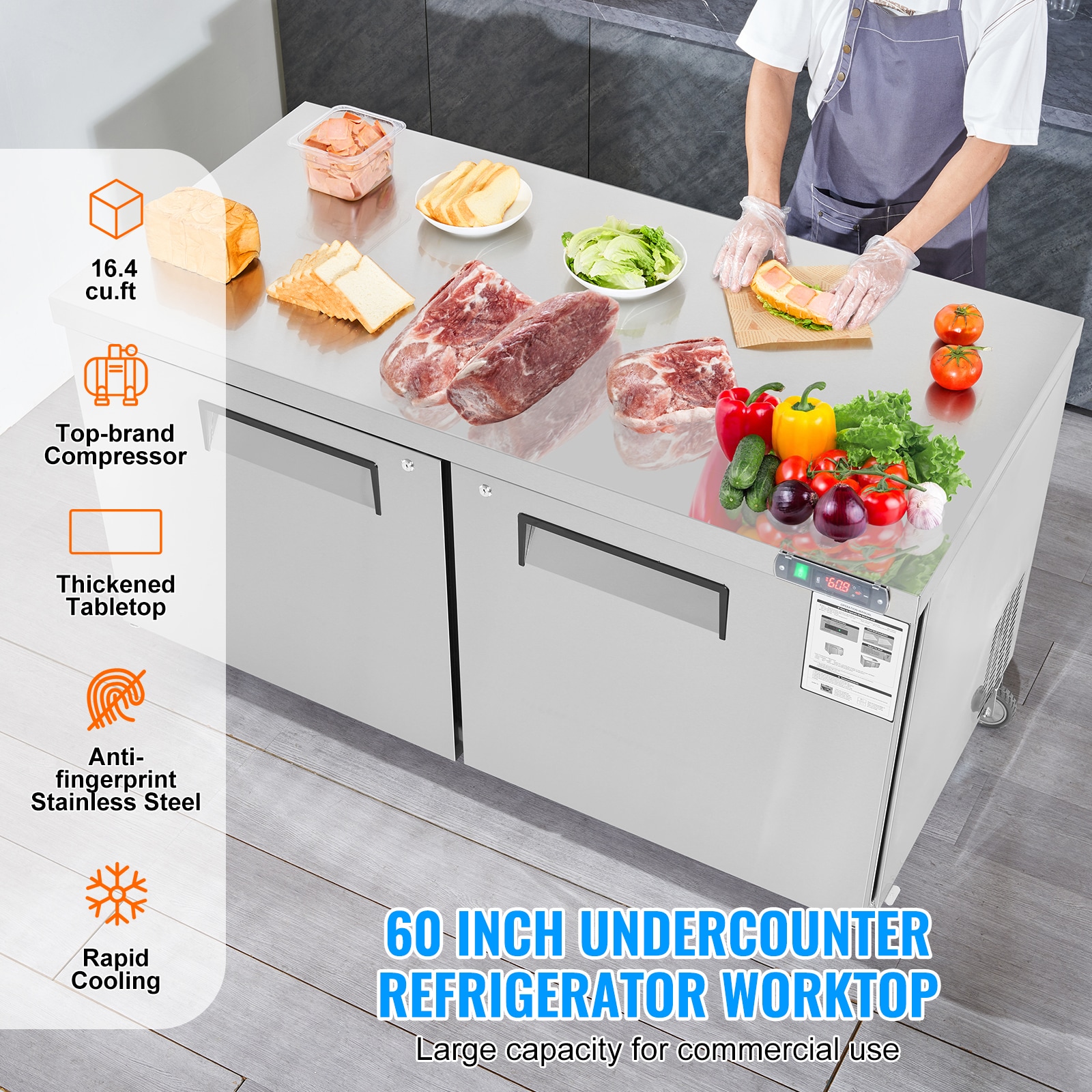 SVOPES SCFLWSLZGZT104527V1 Refrig-Prep-Tables - View #2