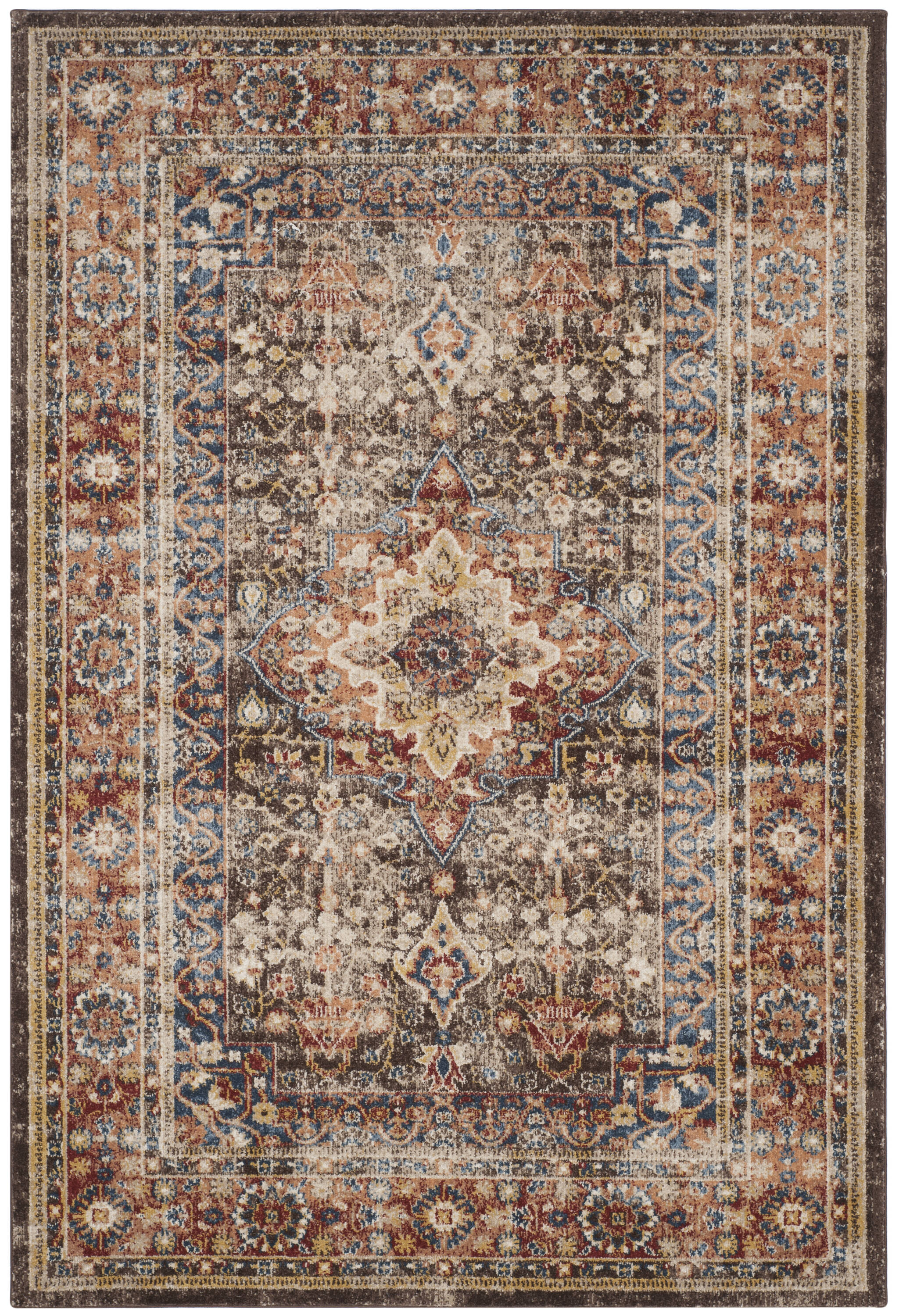 Safavieh Bijar Sinop 12 X 18 (ft) Brown/Rust Indoor Floral/Botanical  Oriental Area Rug