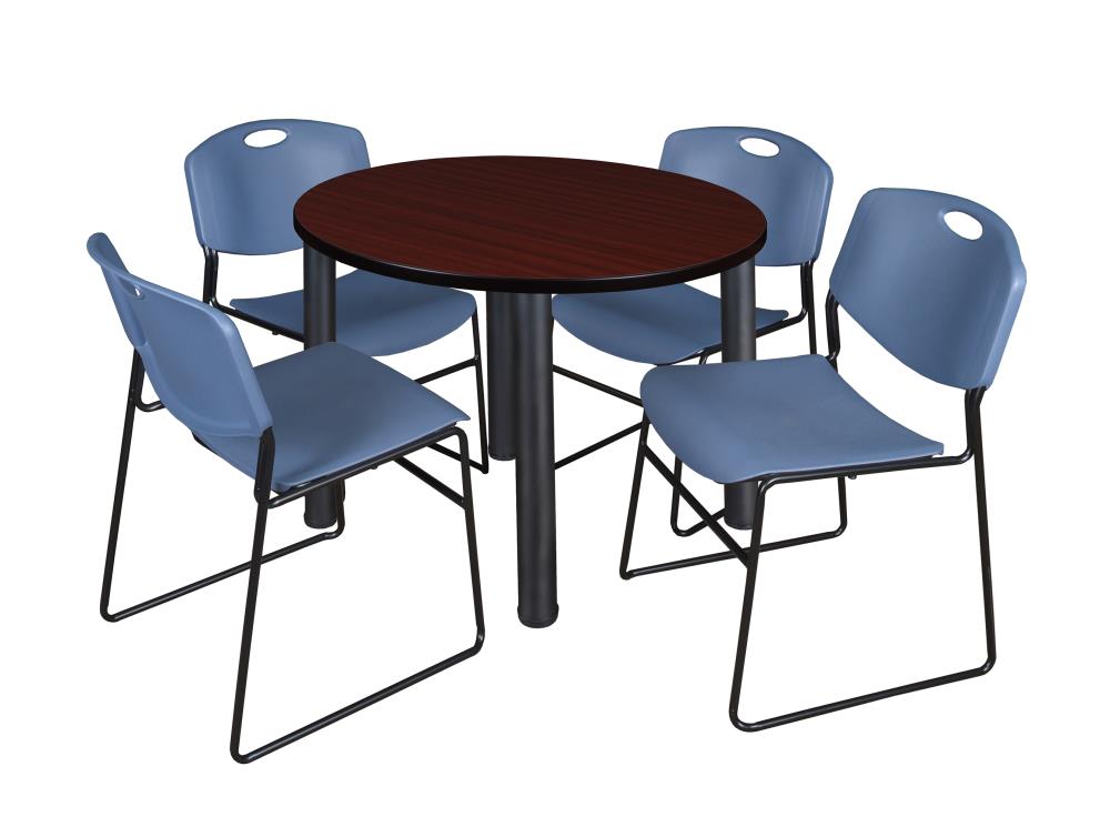 Regency TB42RNDMHBPBK44BE Breakroom Brown 4-Person Training Table (42-in W x 29-in H)
