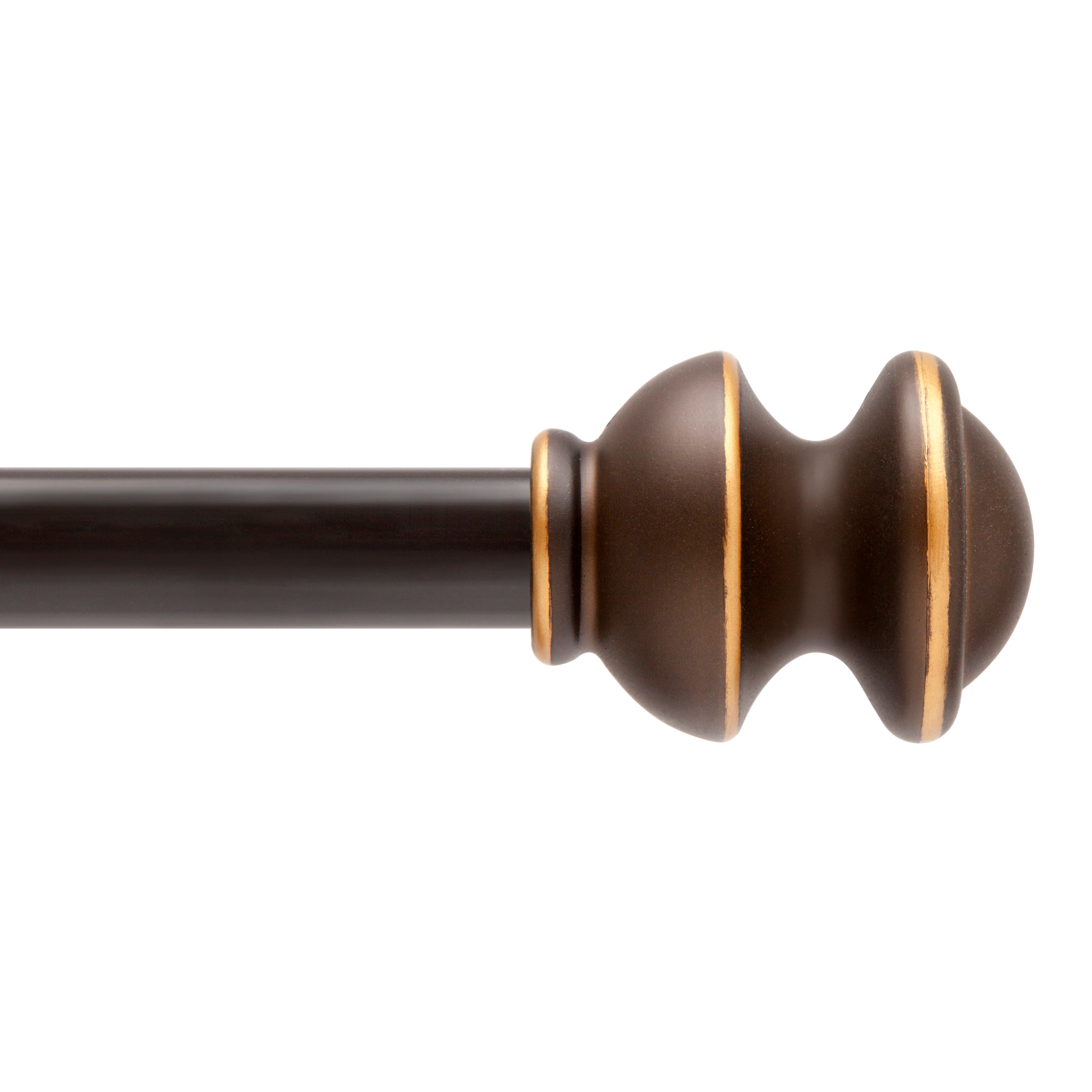 Kenney KN71718V1 Kendall 28-in to 48-in Oil Rubbed Bronze Steel Single curtain rod with Finials