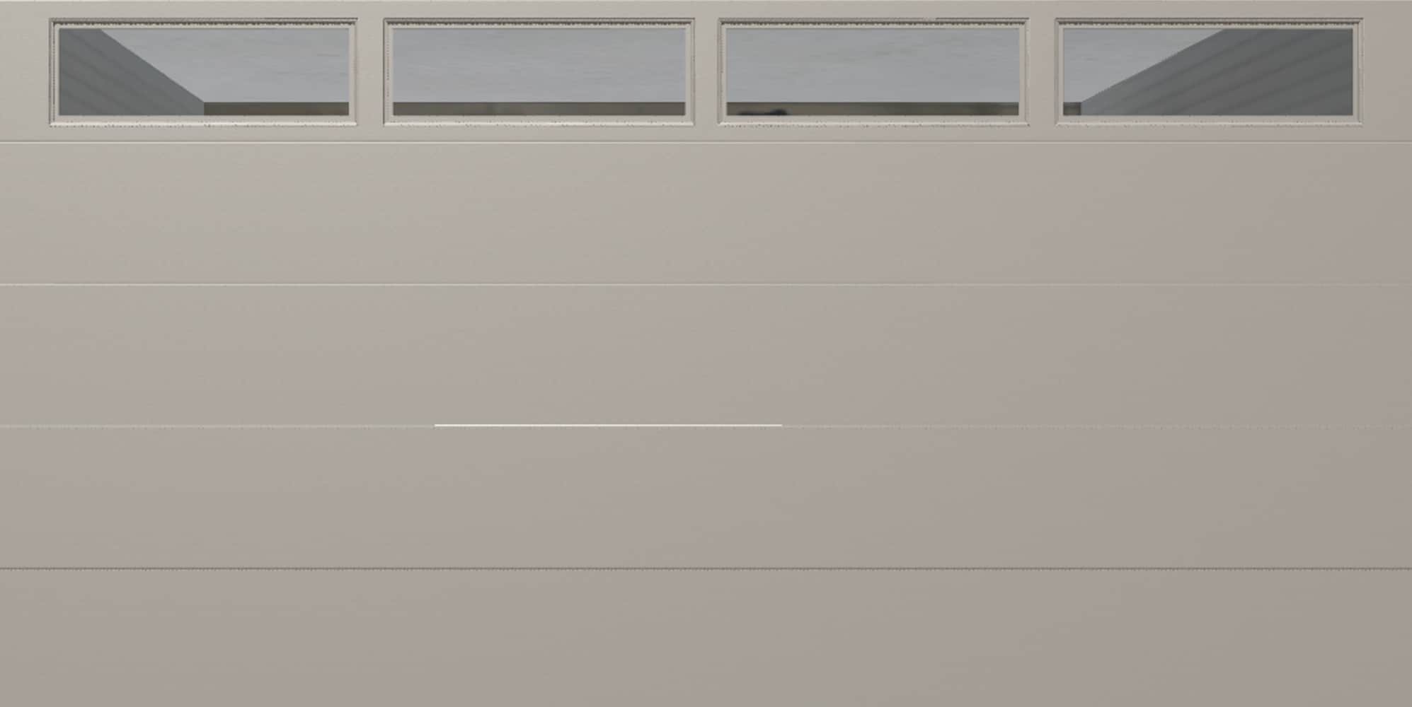 Wayne Dalton WD9605FTC168 Classic Steel Model 9605 16-ft x 8-ft Insulated Taupe Double Garage Door with Windows