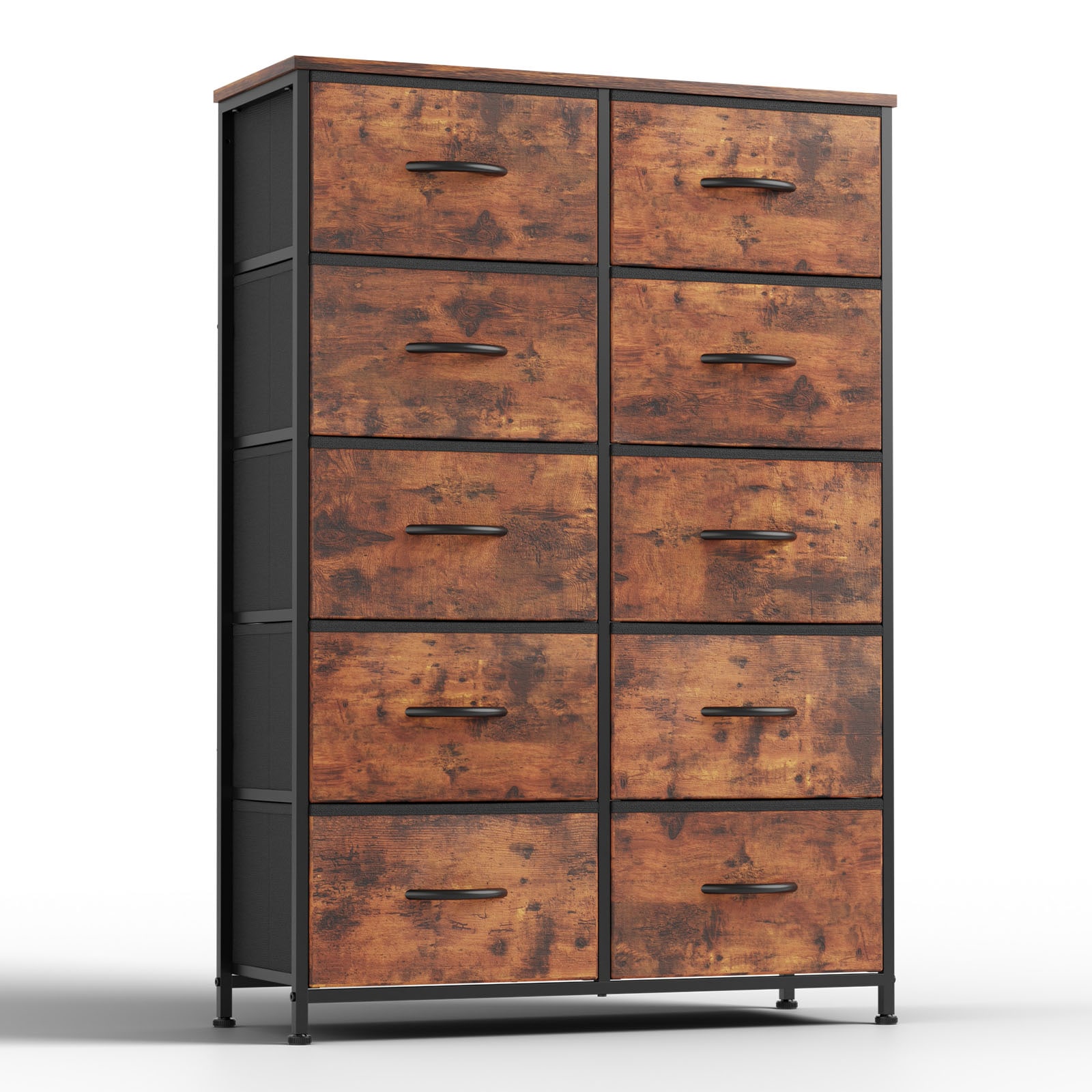 Flynama L-134607 Rustic Brown 10 -Drawer Combo dresser