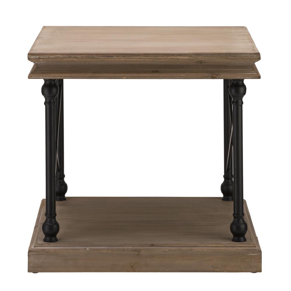 Glitzhome Vintage Square Console Table with Fir Wood Top and Metal ...