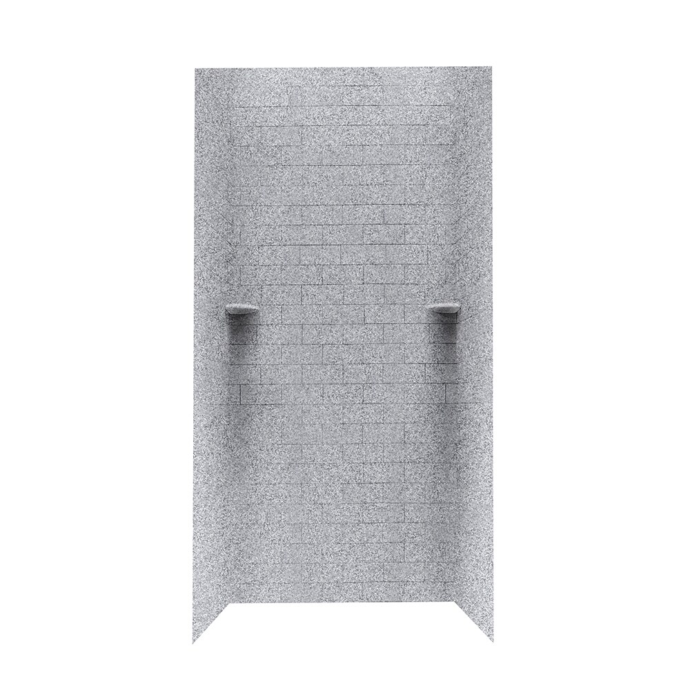 SWAN Gray Granite Panel Kit Shower Wall Surround (36-in x 36-in) in the ...