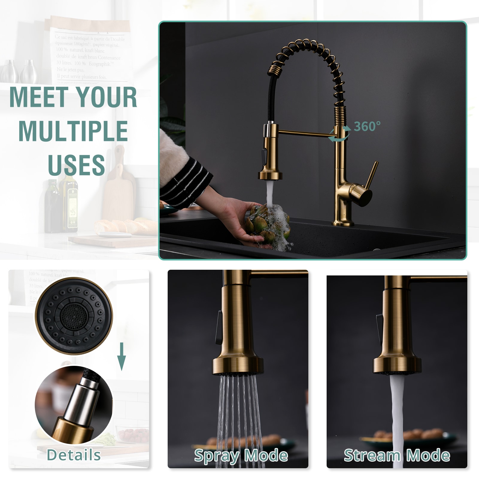 Fapully FA-B-1002G Kitchen-Faucets - View #4