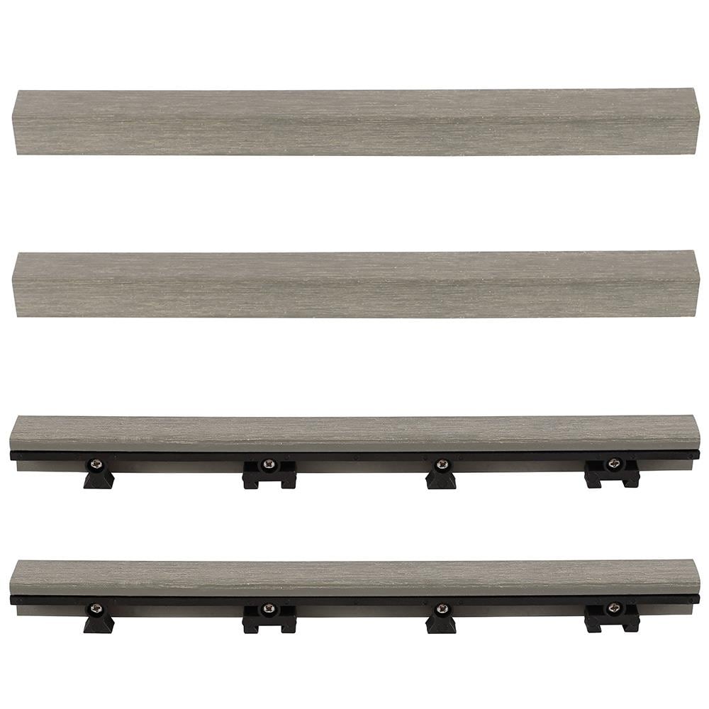 NewTechWood 1-in x 12-in 4-Pack Peruvian Teak Prefinished Composite Deck Tile (1-sq ft)