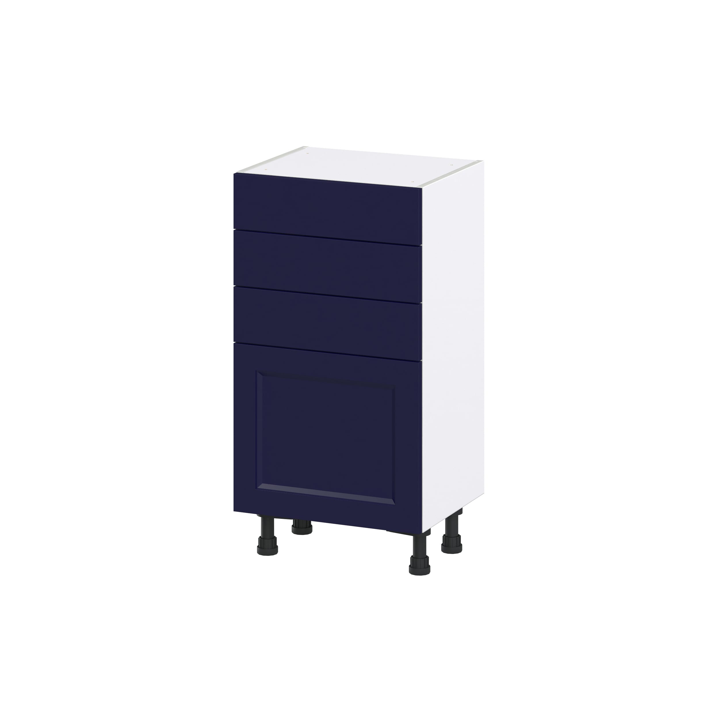 Hugo&Borg DSB1814C(L/R)-LO Lorette 18-in W x 34.5-in H x 14-in D Navy Blue 3 -Drawers Base Fully assembled Cabinet (Recessed Panel Shaker)
