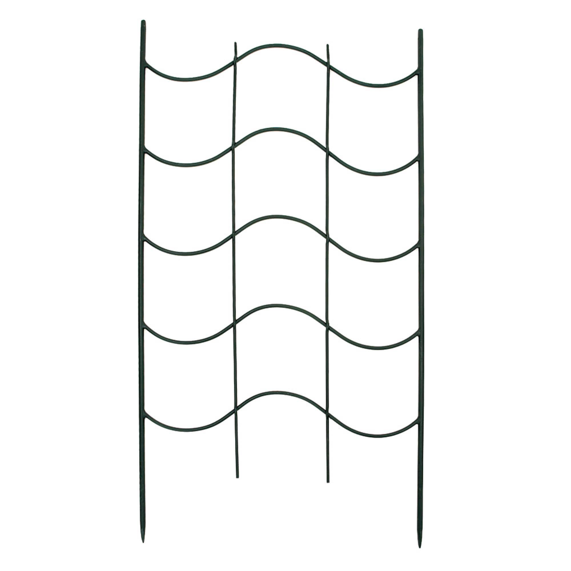 77-Inch Black Wrought Iron Wave Garden Trellis