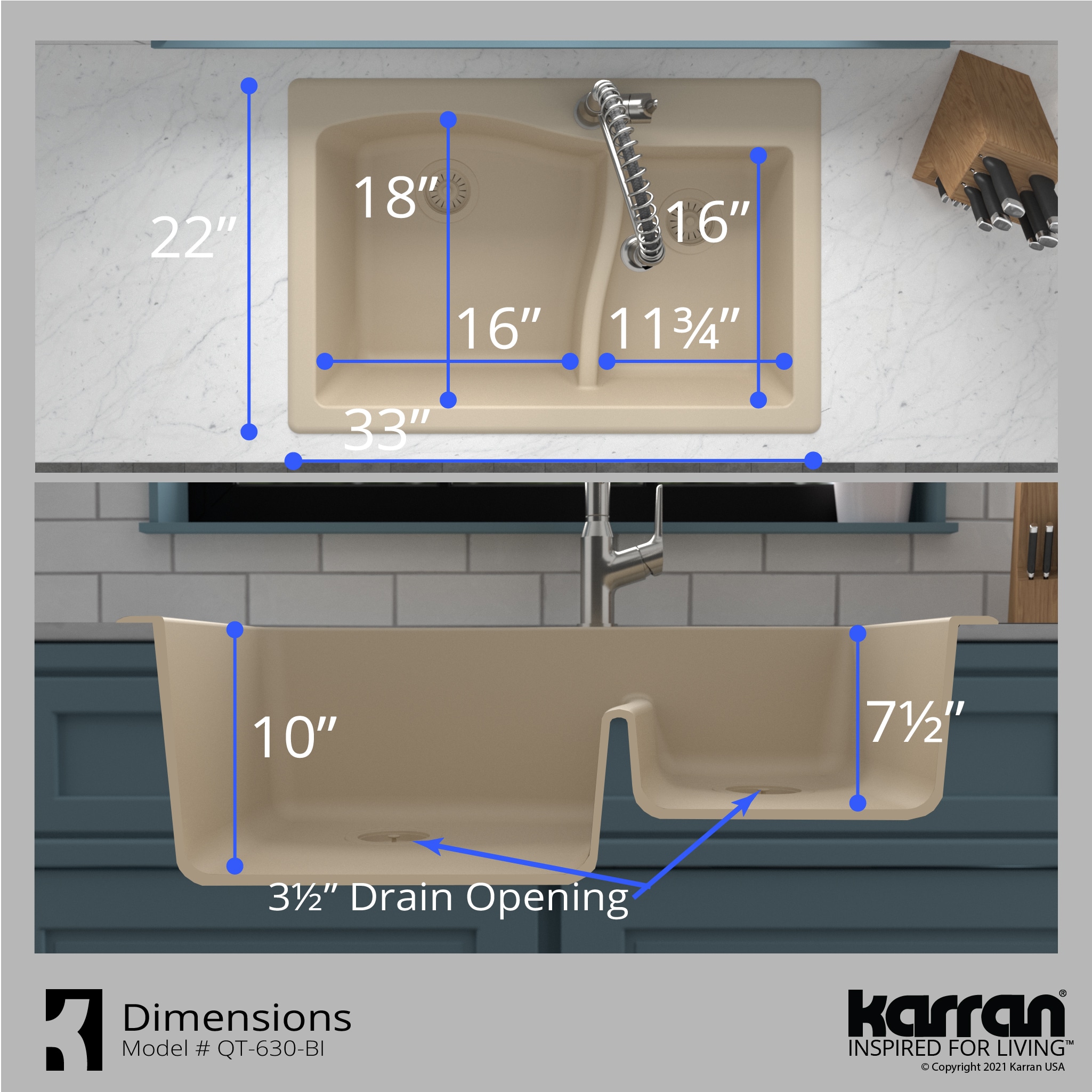 Karran QT-630-BI Kitchen-Sinks - View #8