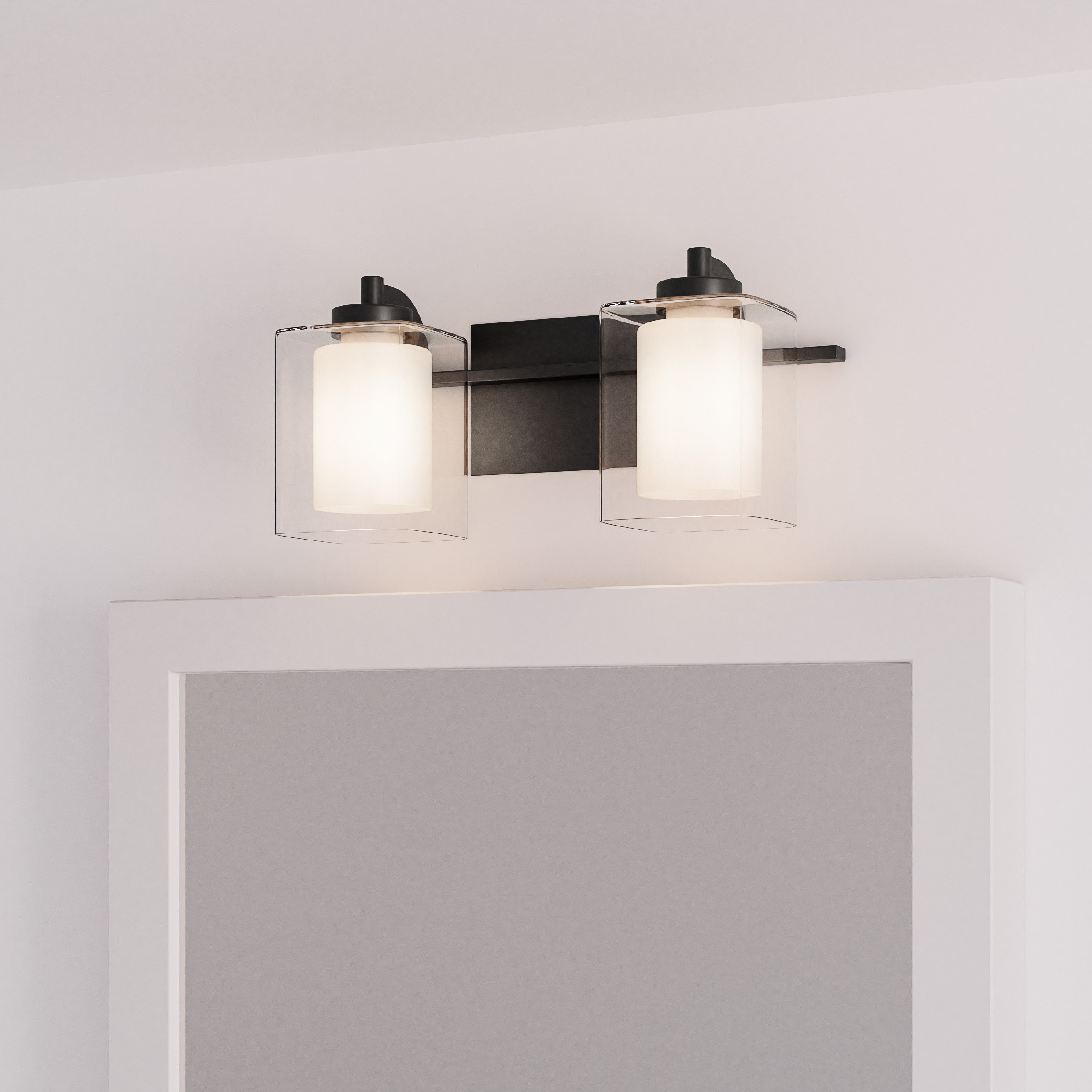Quoizel KLT8902MBK Kolt 17.25-in 2 -Light Matte Black Transitional Vanity light