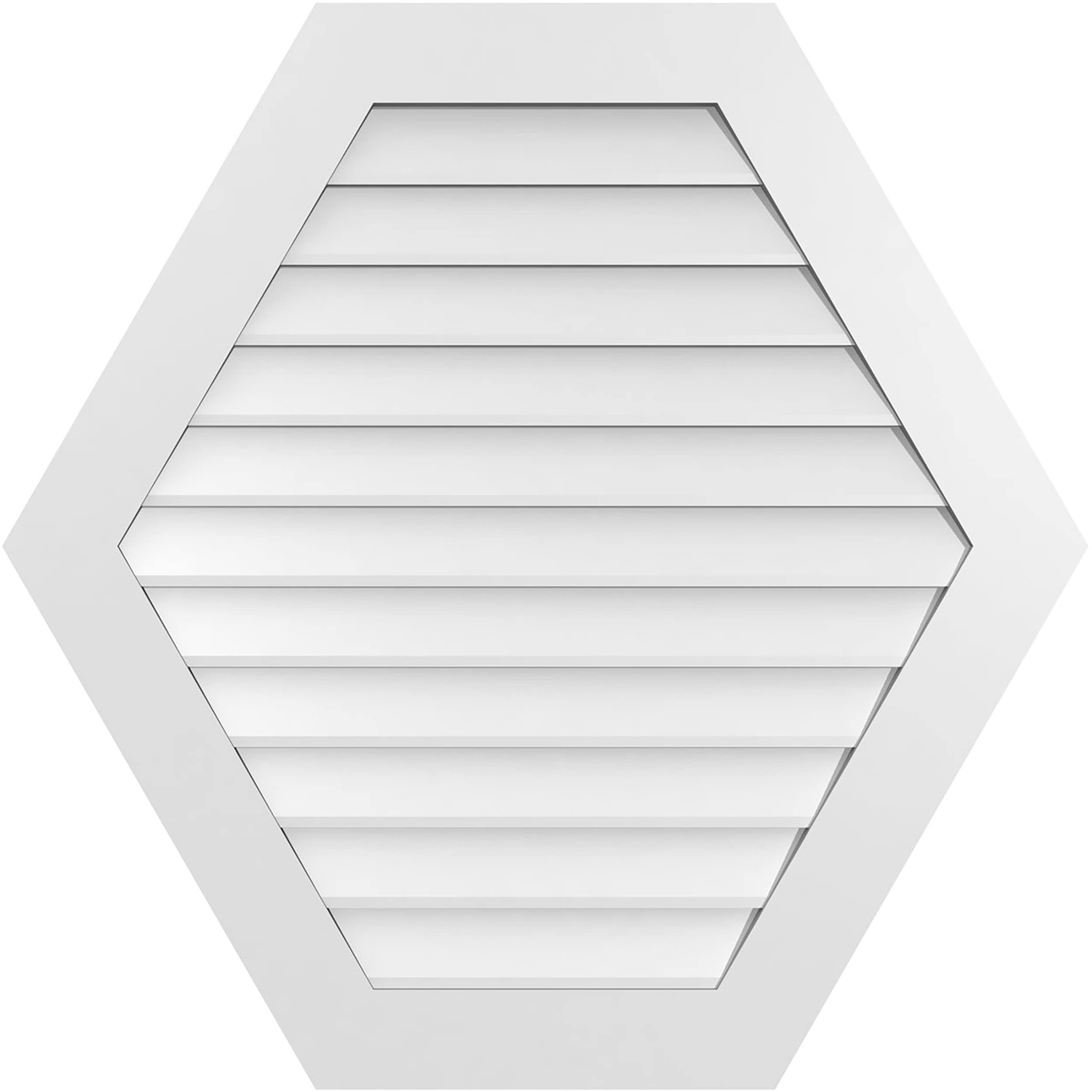 Ekena Millwork GVPHP38X3801SN 38-Inches x 38-Inches Off-white Peaked PVC Gable Louver Vent