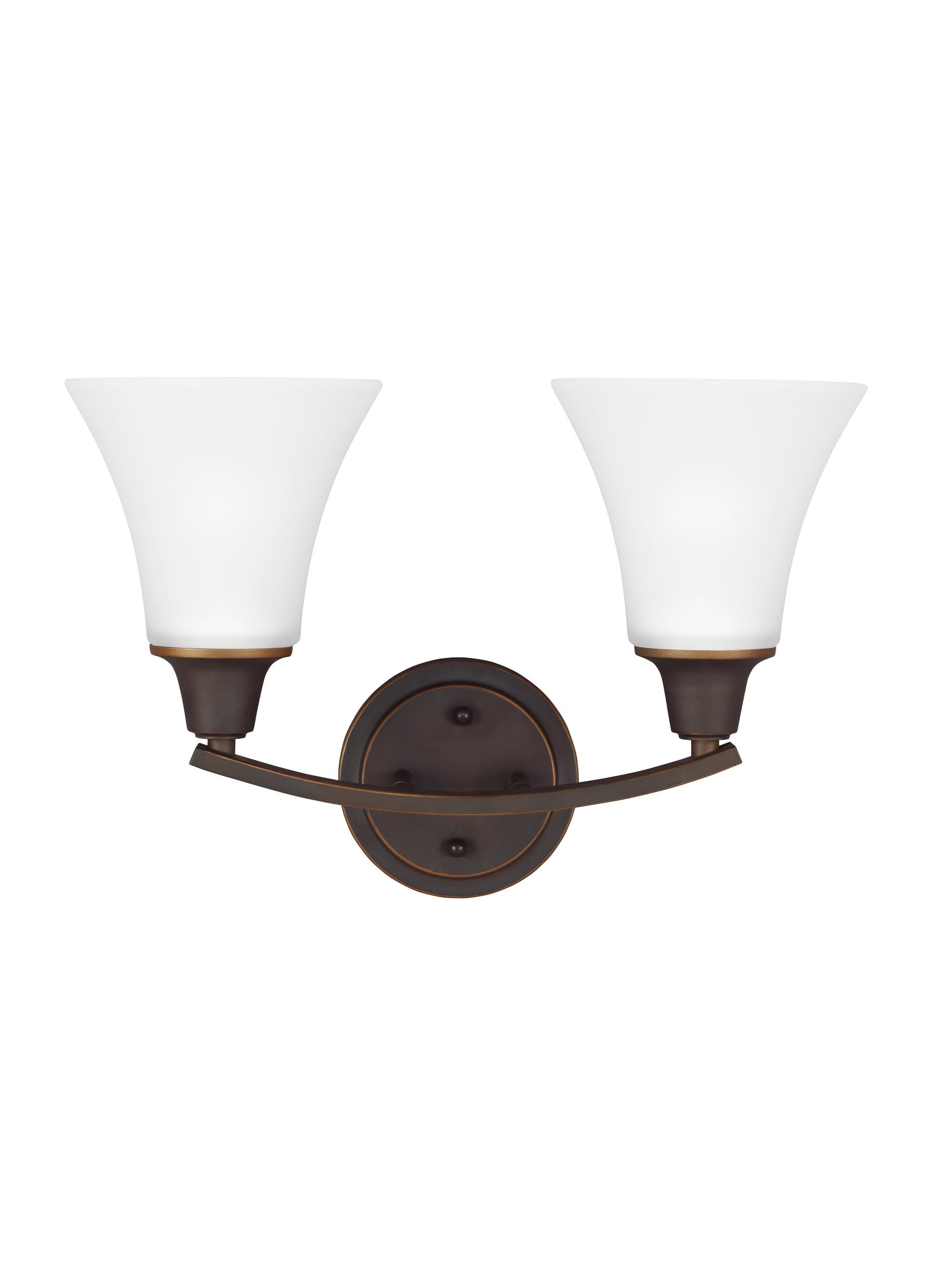 Generation Lighting 4413202-715 Metcalf 15.5-in 2 -Light Oil-rubbed Bronze Transitional Vanity light