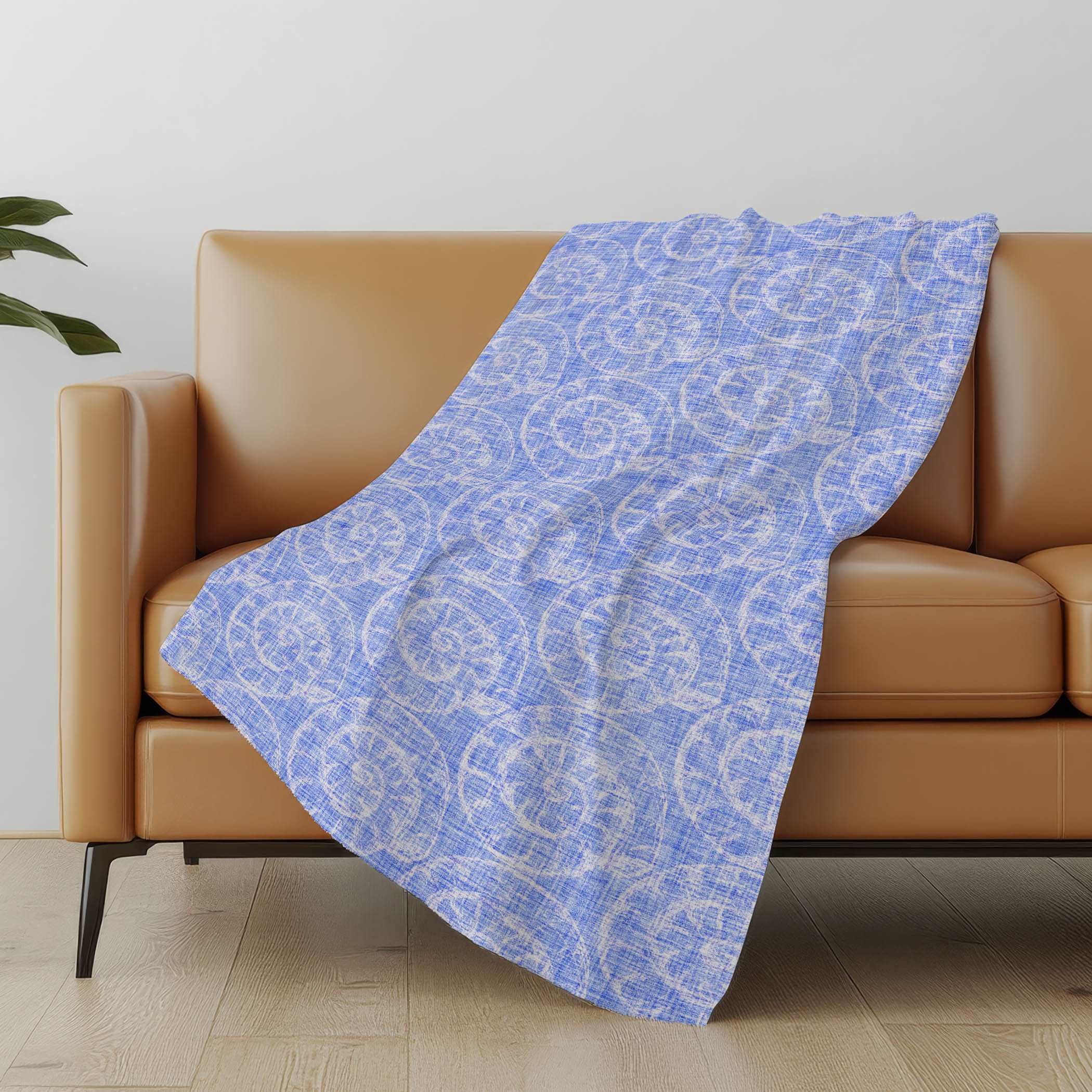 Addison Rugs ASB190BL50X70 Premium Machine Washable Addison ASB190 Blue Sherpa Throw Blanket