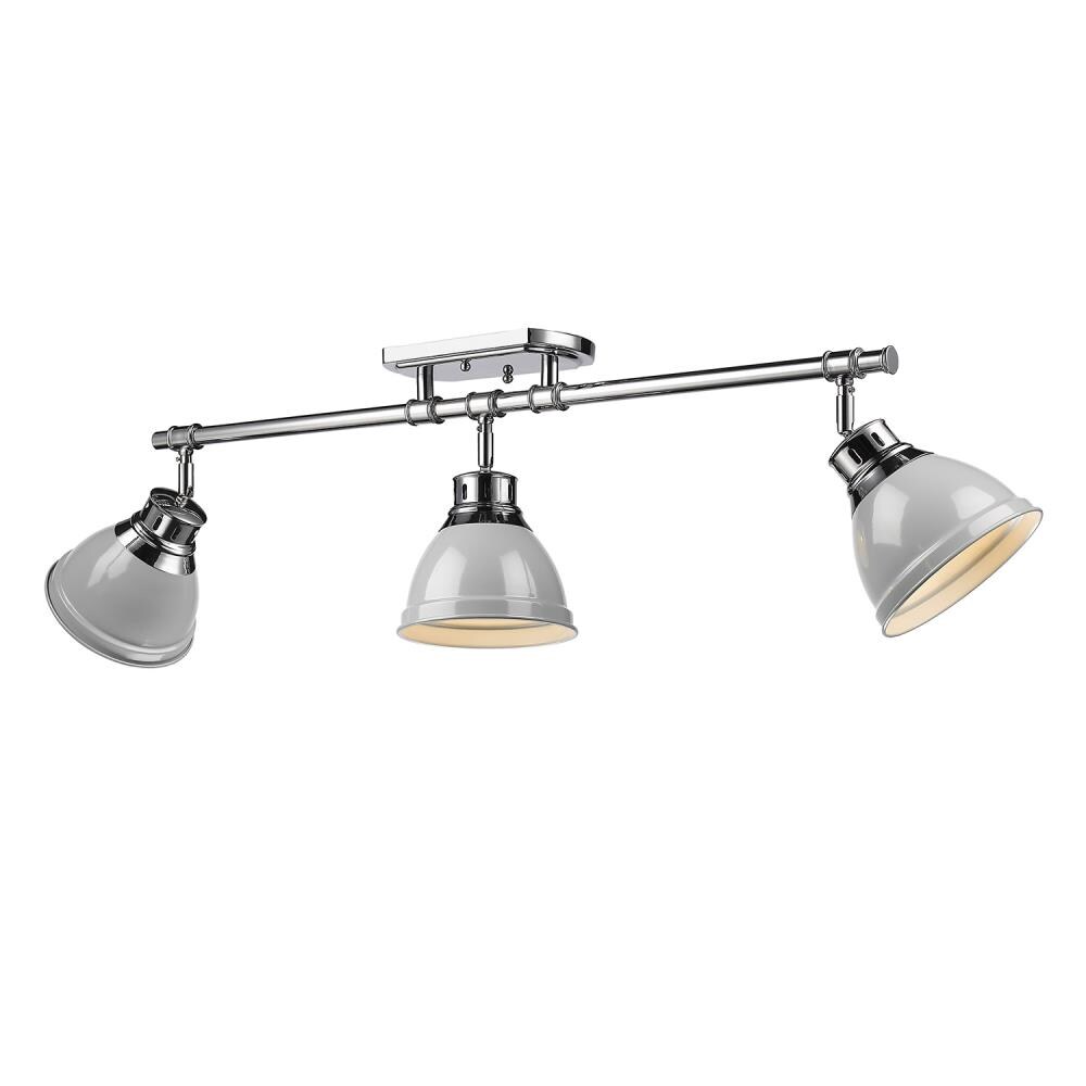 Golden Lighting 3602-3SF CH-GY Duncan 3 -Light 35.38-in Polished Chrome Semi Flush Mount Light