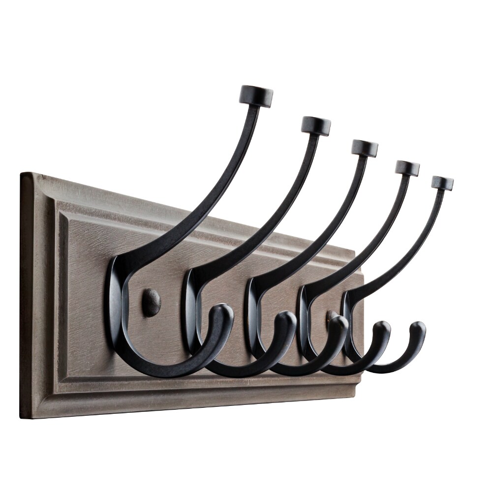 Franklin Brass 5-Hook 3.3504-in x 5.5866-in H Driftwood and Soft Iron  Decorative Wall Hook (35-lb Capacity) in the Decorative Wall Hooks  department at