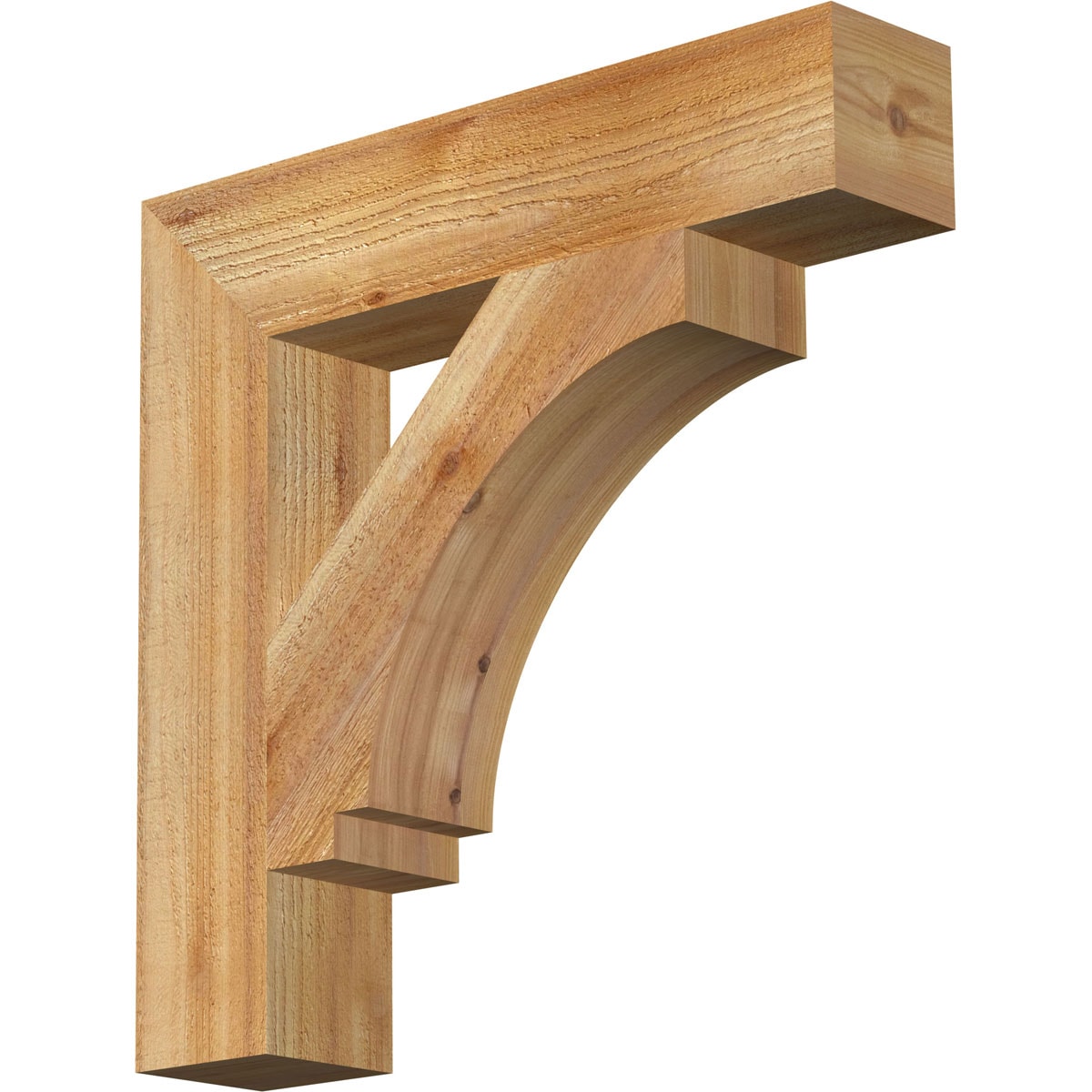 Ekena Millwork BKT04X20X20IMP05RWR Imperial Block Rough Sawn 4-in x 20-in x 20-in Western red cedar Brown Wood Standard bracket