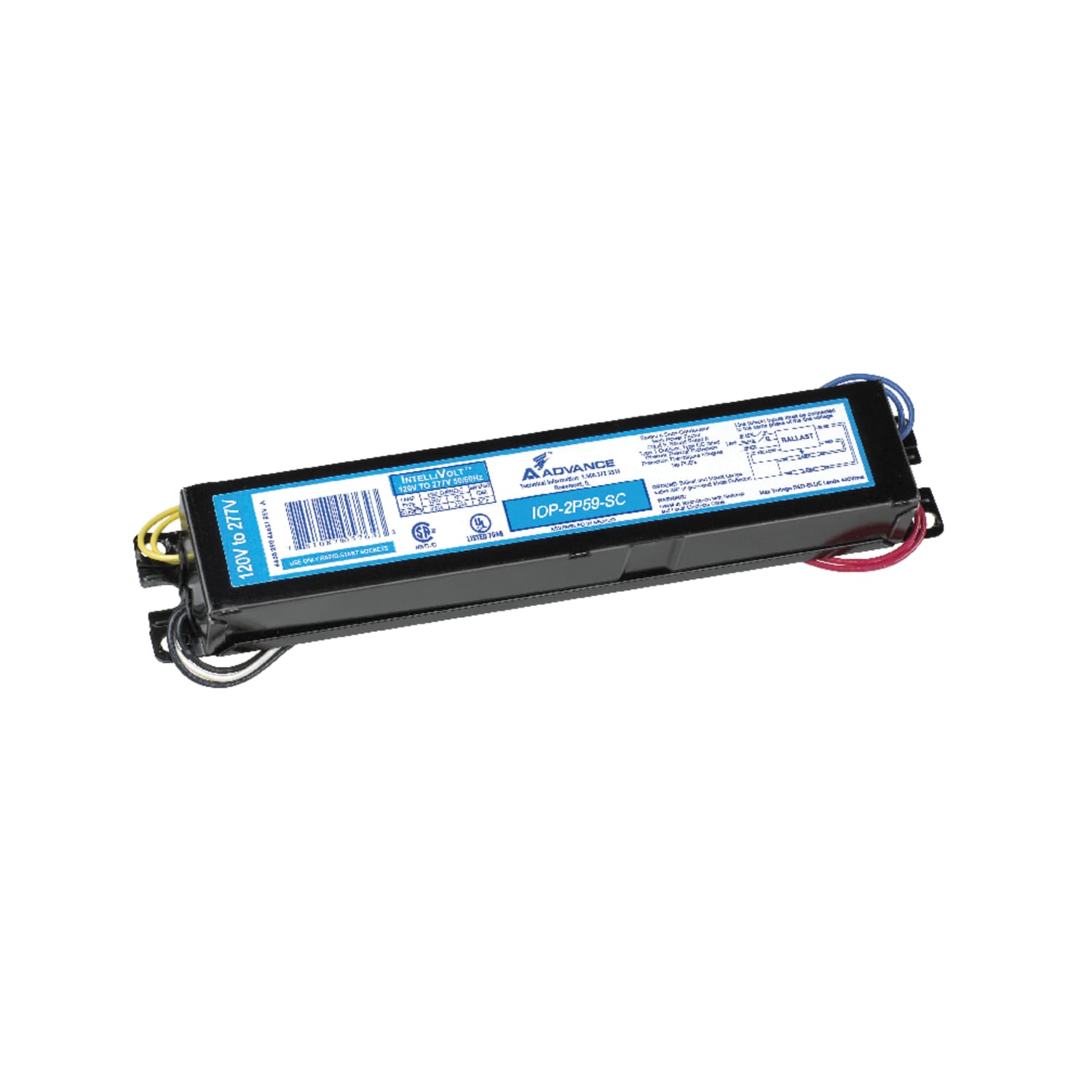 Philips  Advance 59 W 120 V 2 lights Fluorescent Ballast For T8
