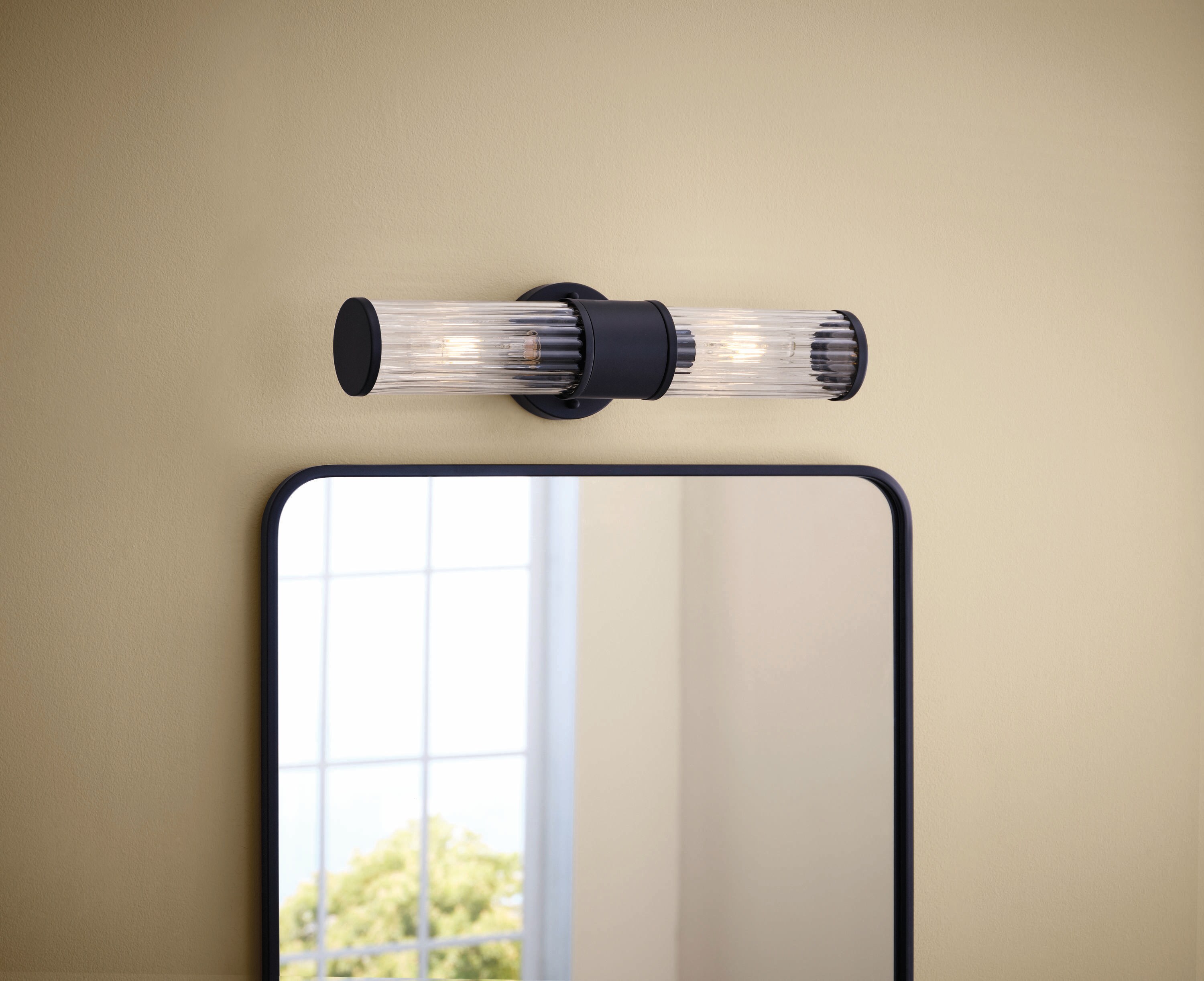 allen + roth Modesto 5-in 2 -Light Matte Black Modern/contemporary Vanity light