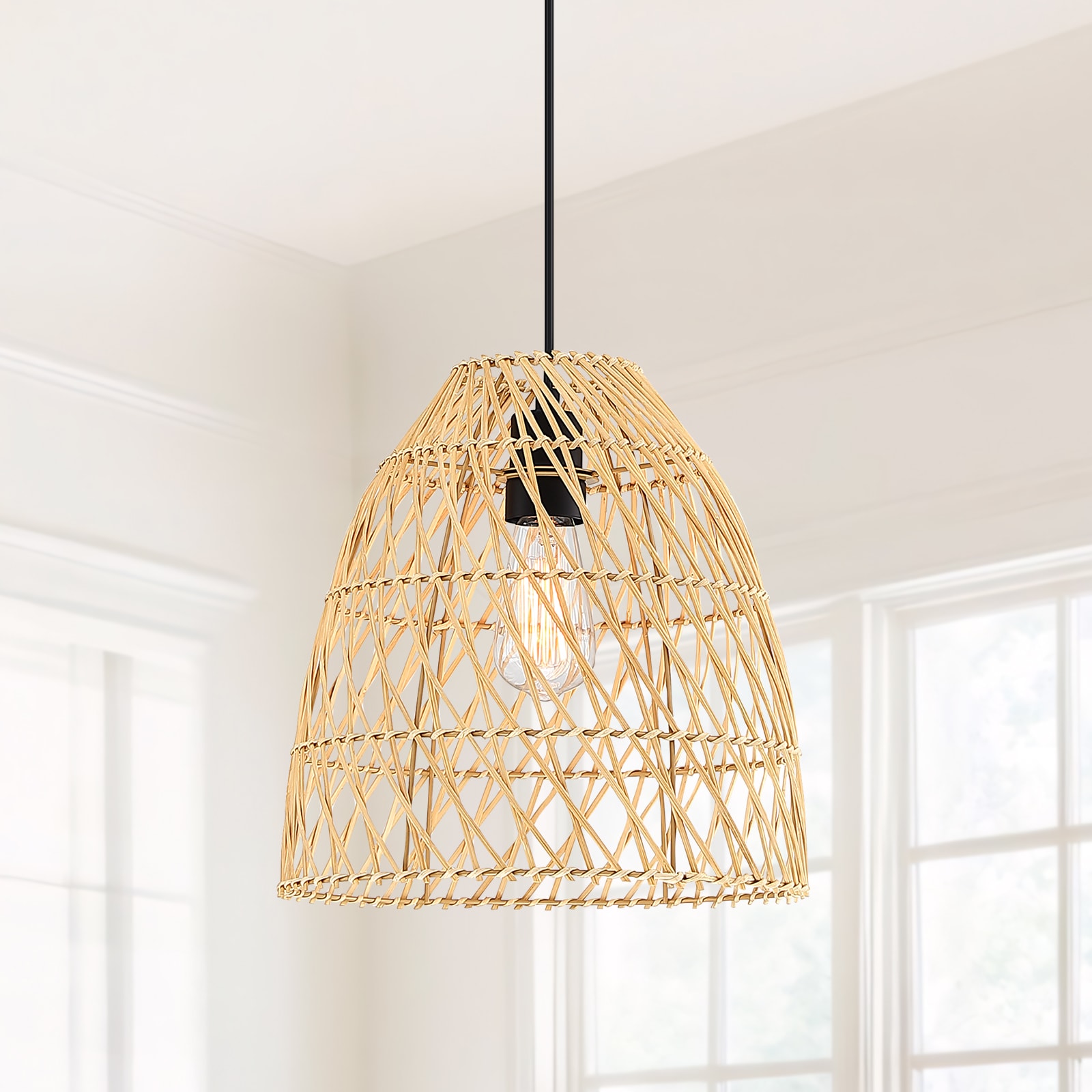 True Fine 90094P Savoy Black Coastal Dome Medium Hanging Pendant light