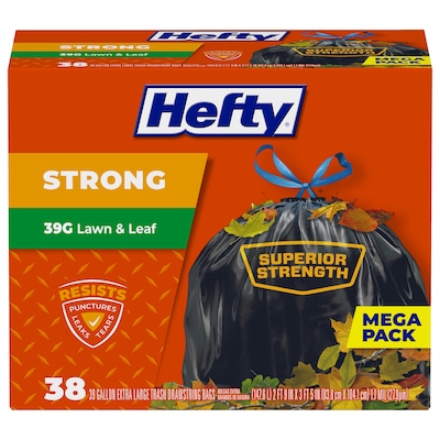  Hefty Ultra Strong Multipurpose Large Trash Bags, Black,  Fabuloso Lemon Scent, 30 Gallon, 50ct : Health & Household