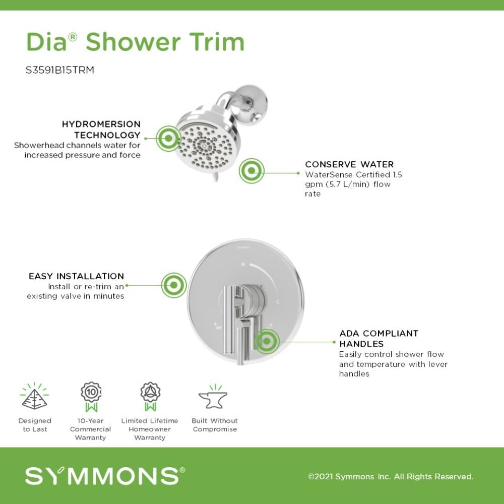 Symmons S3591B15TRM Tub-Shower-Faucets - View #3