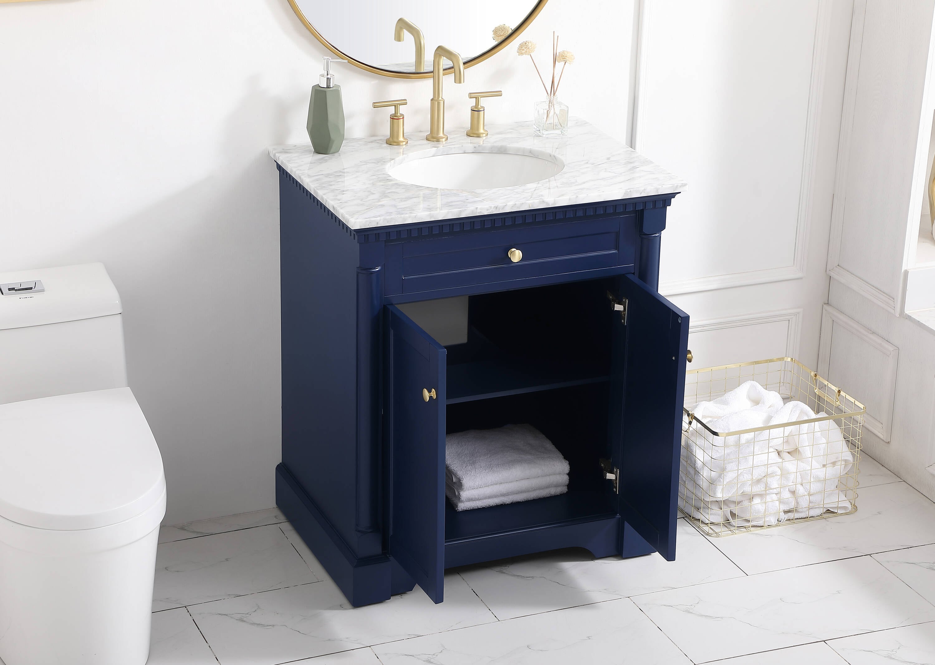 Elegant Decor Home Furnishing 30-in Blue Undermount Single Sink ...