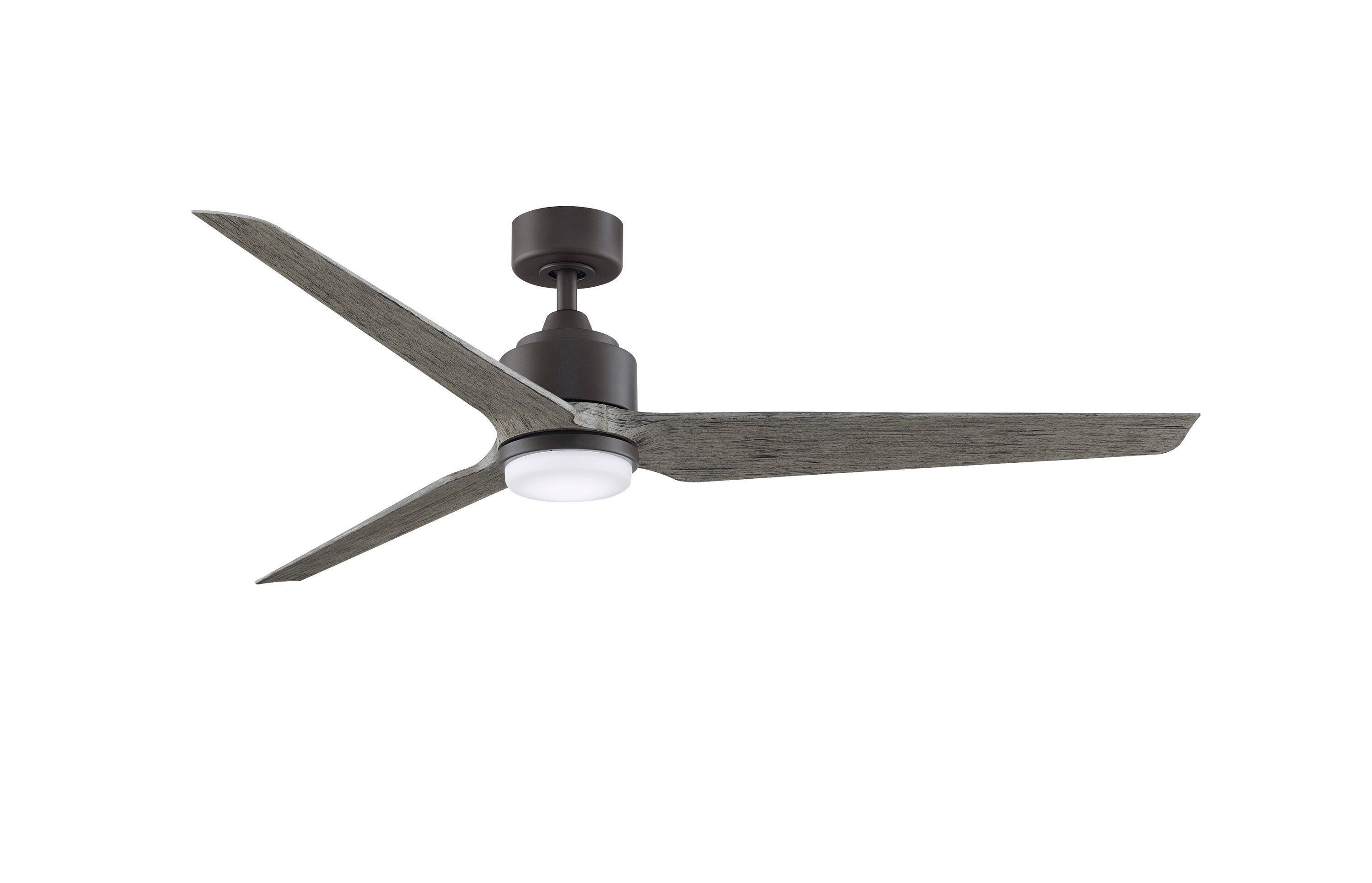 Fanimation TriAire Custom 64-in Matte Greige with Weathered Wood Blades Color-changing Integrated LED Indoor/Outdoor Smart Propeller Ceiling Fan with Light and Remote (3-Blade) FPD8515GRW-64WEW-LK Sansujyuku sansujyuku.com