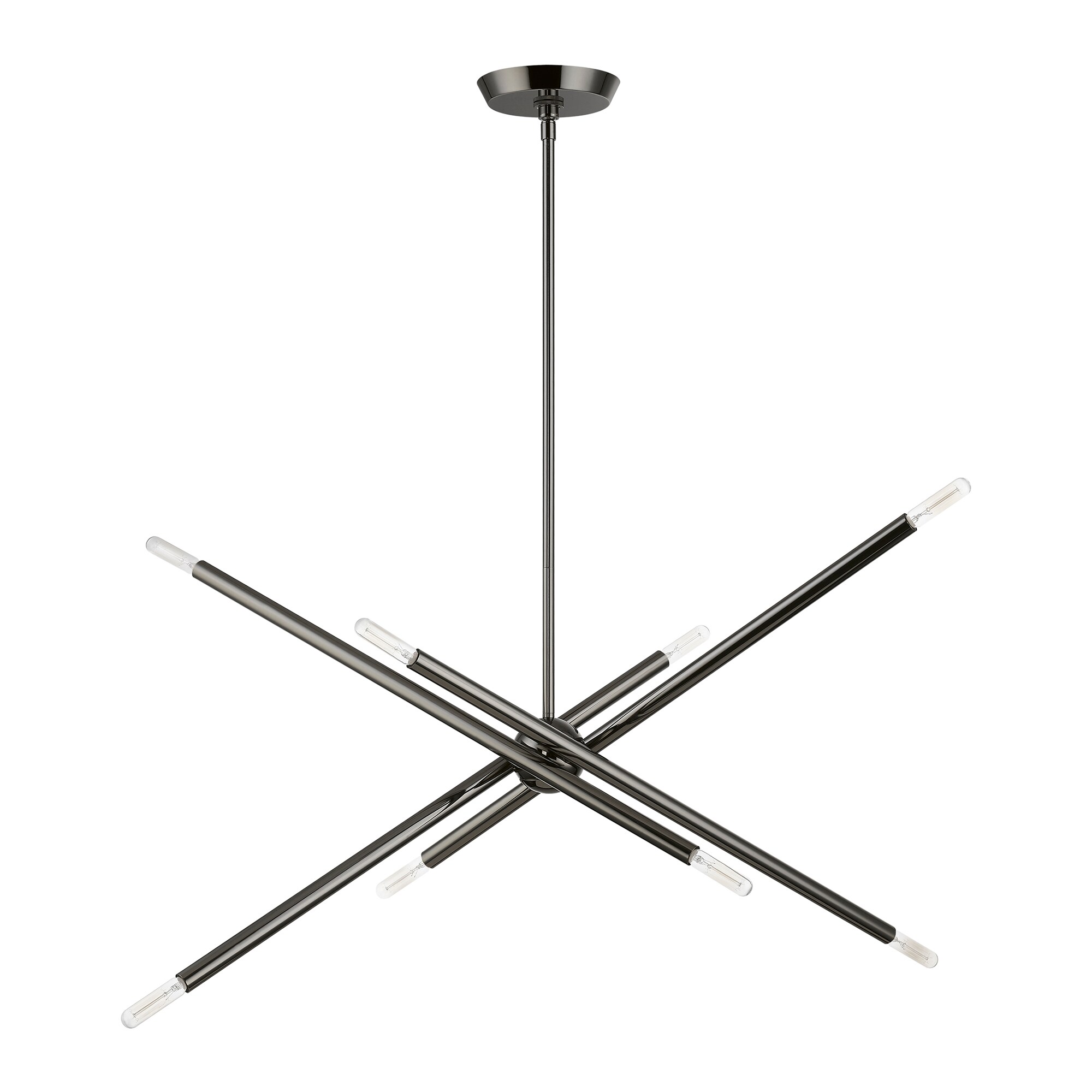 Soho Organic Asymmetrical 8-Light Black Chrome Chandelier