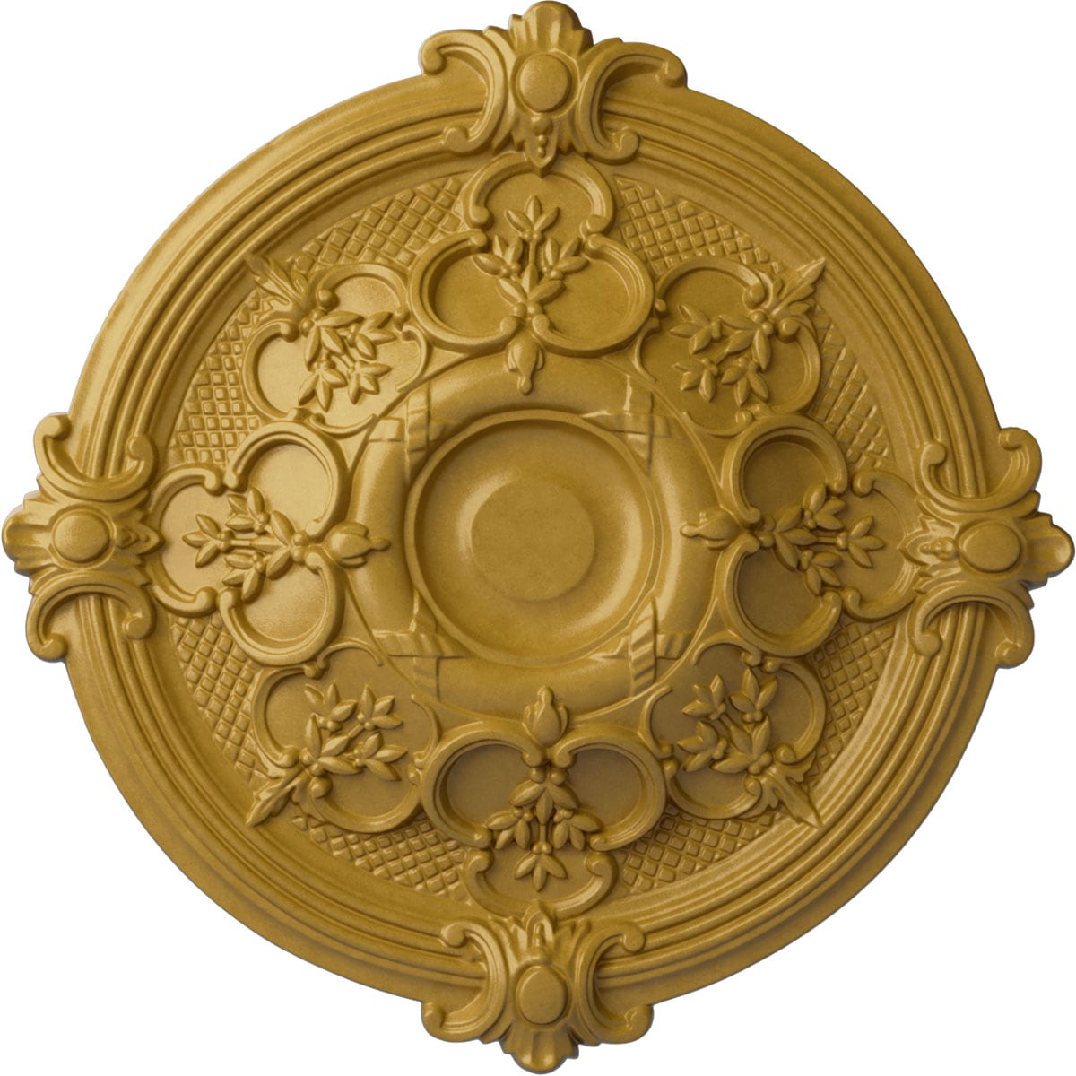 Ekena Millwork CM17HAIGS Hamilton 17.375-in W x 17.375-in L Painted Iridescent Gold Polyurethane Whole Ceiling Medallion