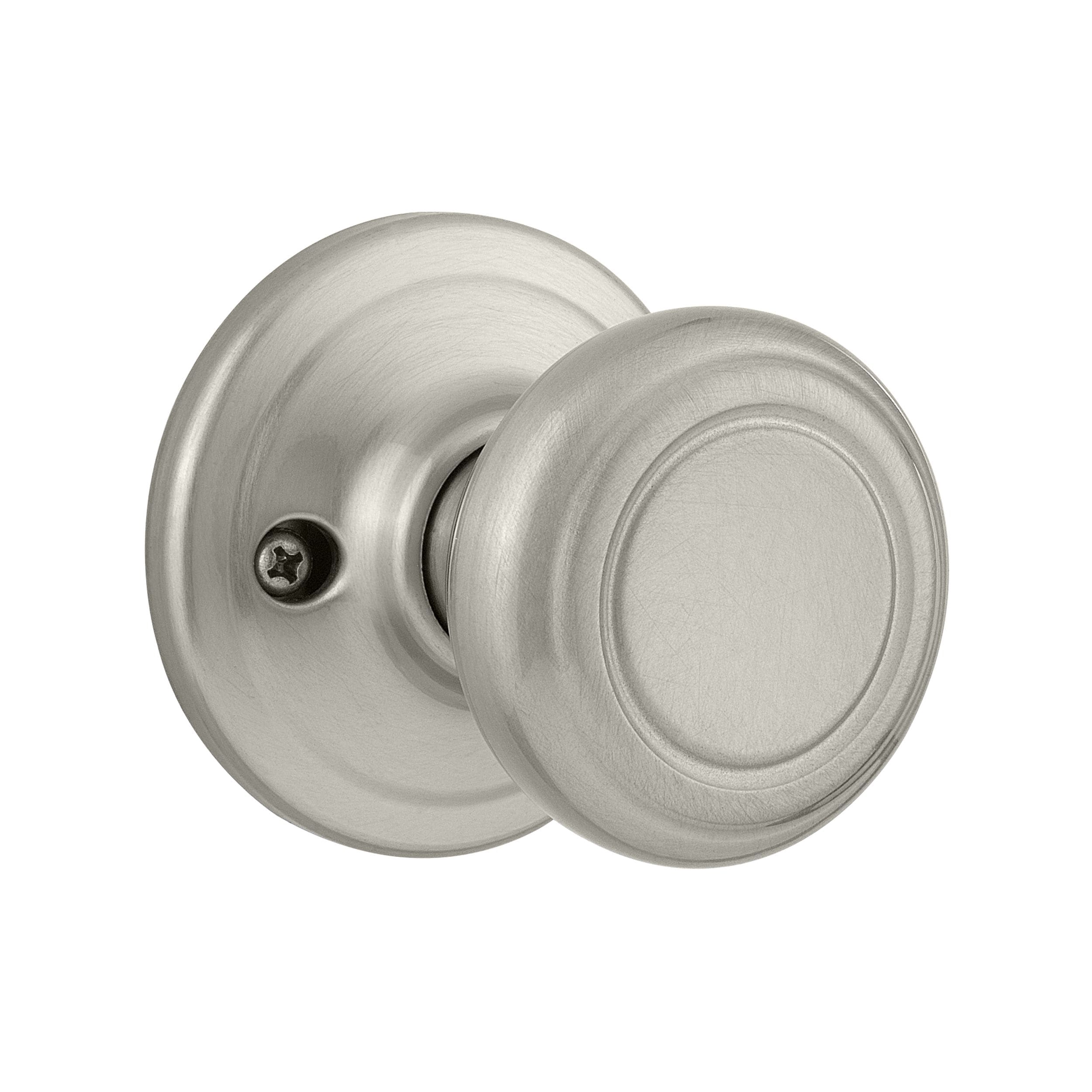 Kwikset Signatures Cameron Satin Nickel Interior Dummy Door Knob with  Antimicrobial Technology in the Door Knobs department at