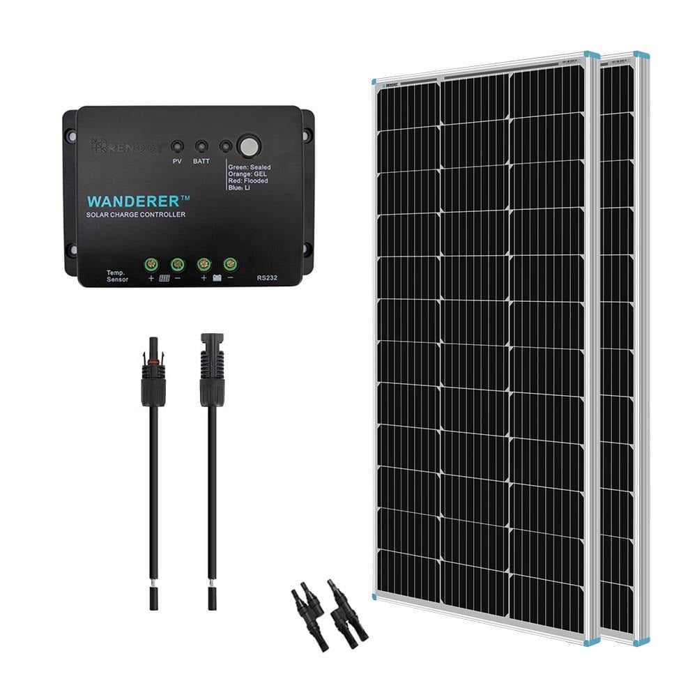 Renogy 2-Module 42.2-in x 19.6-in 200-Watt Solar Panel KIT-BUNDLE200D-WND30 Sansujyuku sansujyuku.com