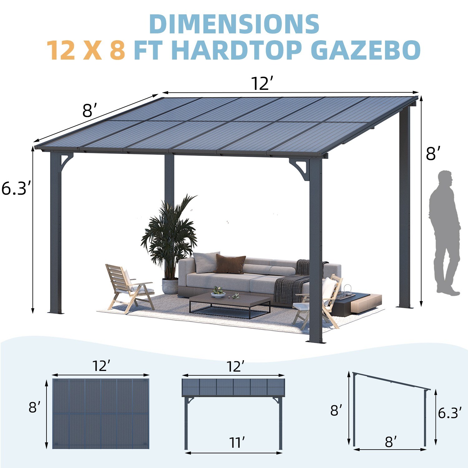 AECOJOY 16407BK-LS01 Wood-Resin-Gazebos - View #5