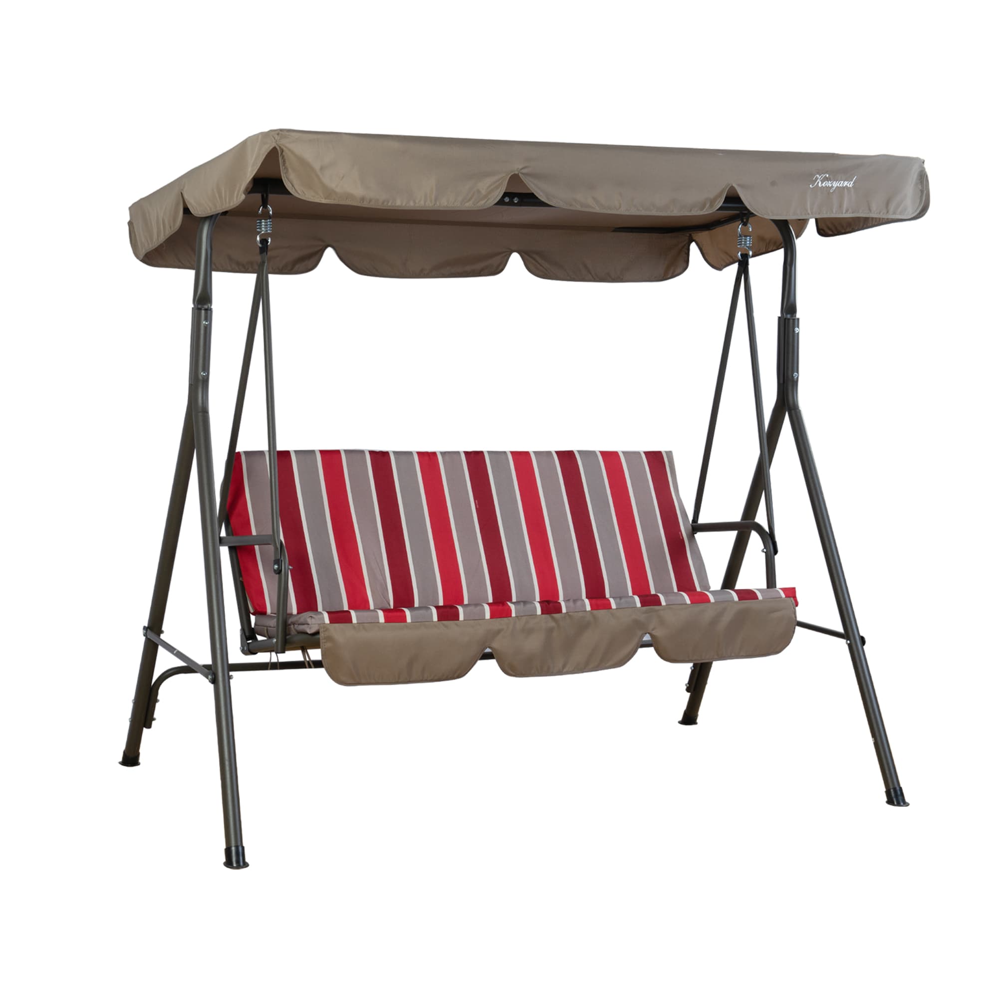 Kozyard KZSW3102R 3 -person Black Steel Outdoor Swing