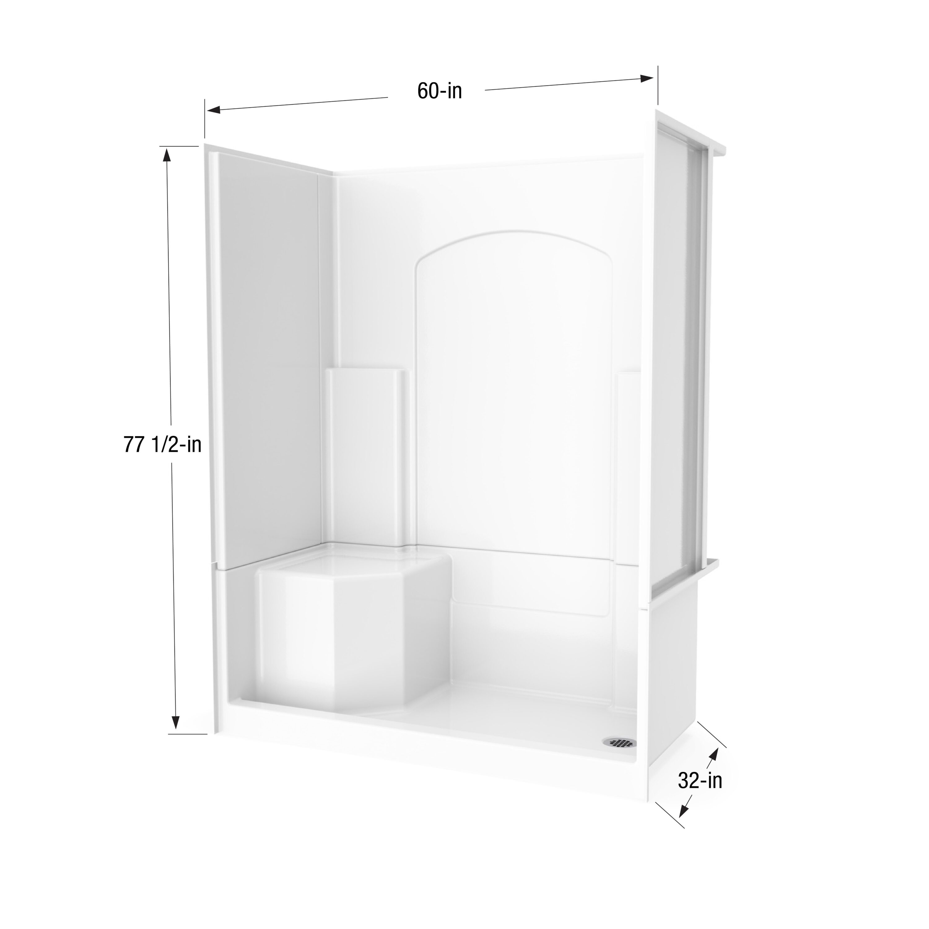 Laurel Mountain LM3260SH1S4PBL064 Alcove-Shower-Kit - View #11