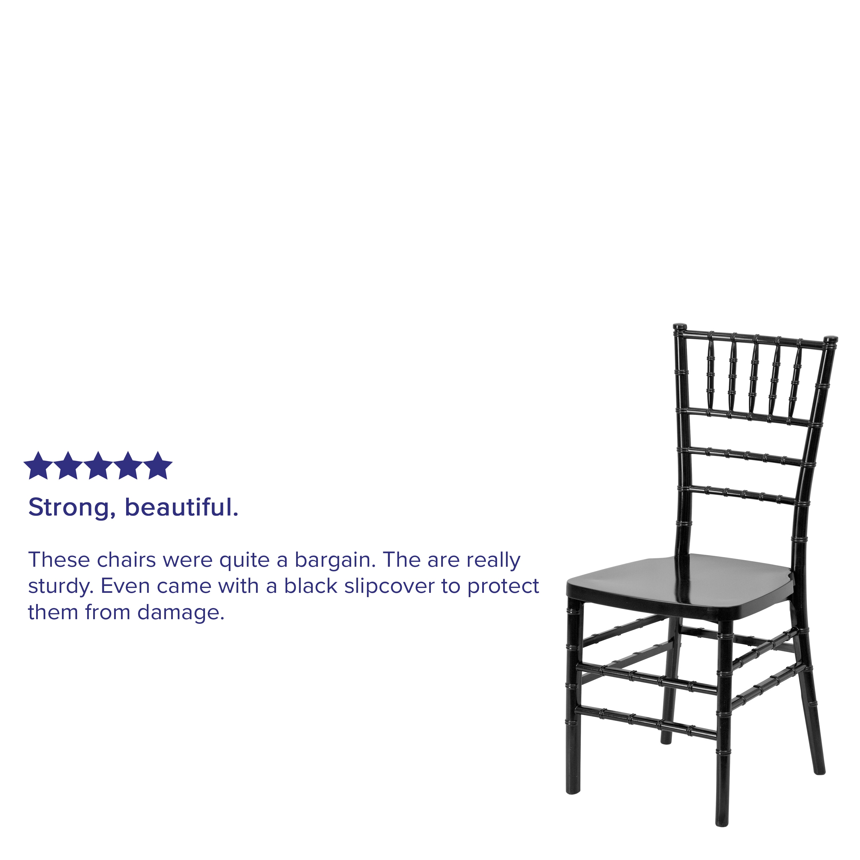 Hercules Black Resin Armless Chiavari Stacking Chair