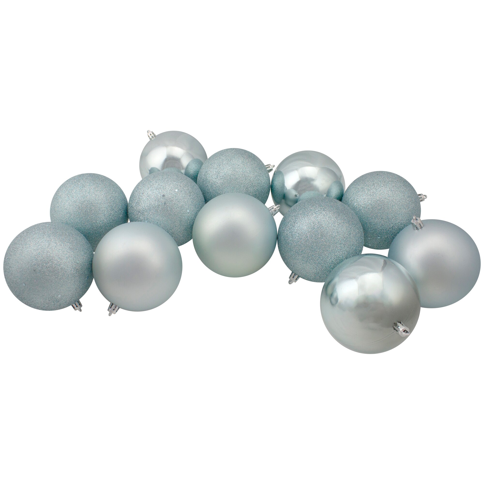 Northlight 31753480 12 -Pack Blue Ball Standard Indoor Ornament set Shatterproof