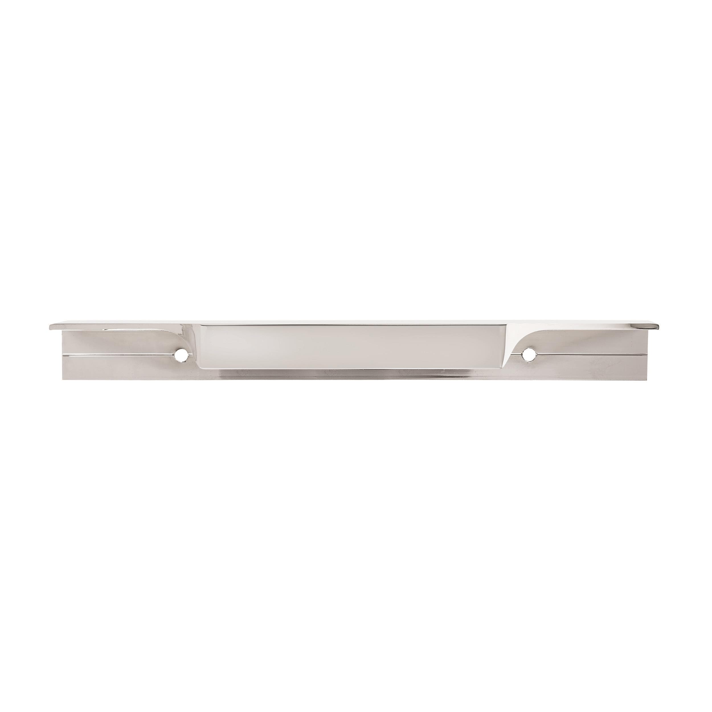 Polished Chrome Modern Cabinet Edge Pull with Mounting Hardware