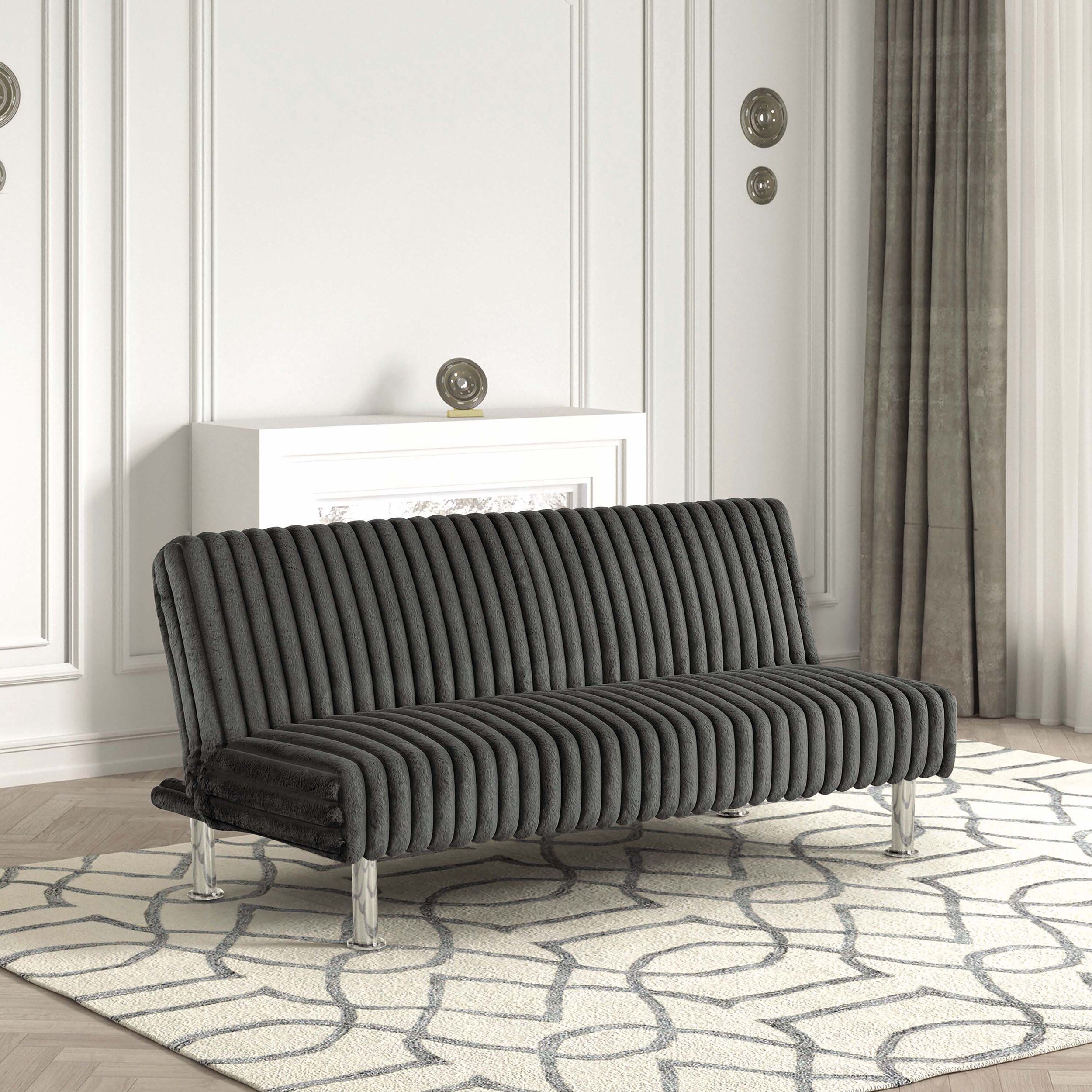 Furniture of America IDF-N2903DG Nalgen Dark Gray Contemporary/Modern Polyester Sofa bed