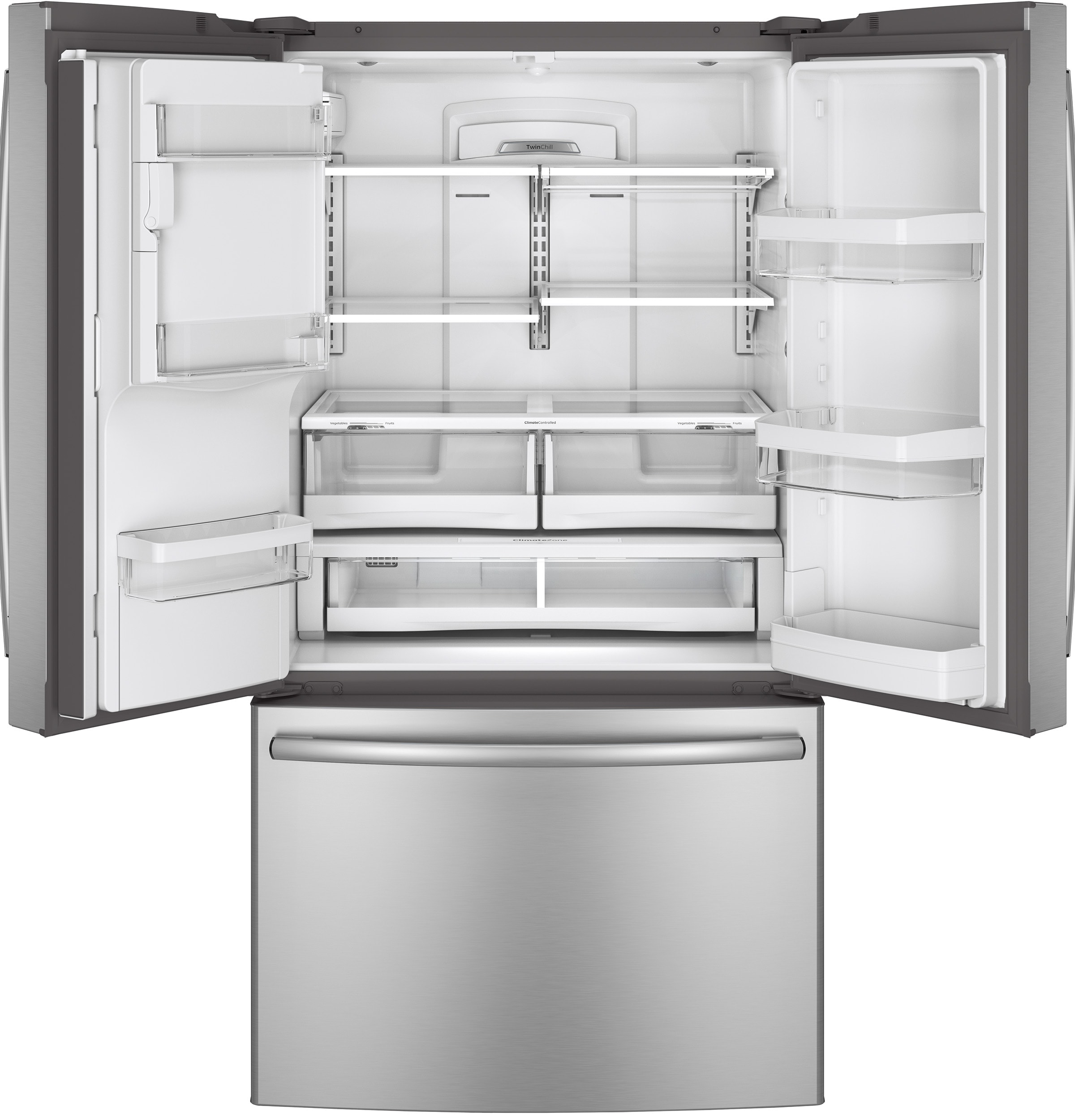 GE 27.7-cu ft French Door Refrigerator with Dual Ice Maker (Stainless ...
