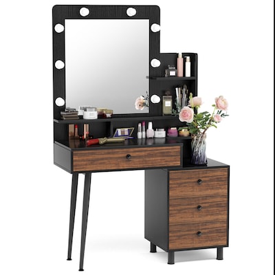 Tribesigns Vintage Vanity, Vintage Dresser With 3 Mirrors
