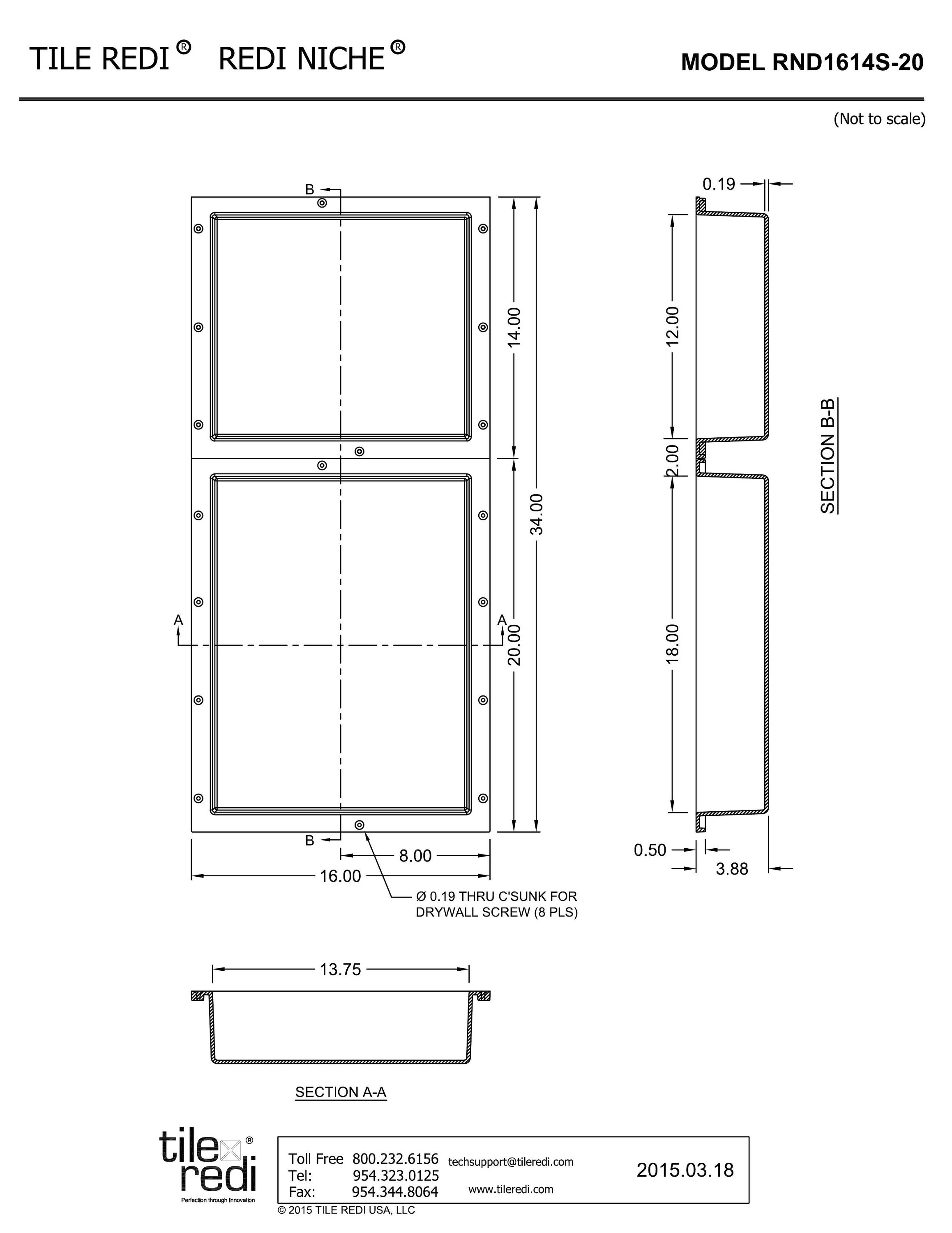 Tile Redi Niche Recessed Double Shower Wall Shelf, 16-in W x 34-in H x ...