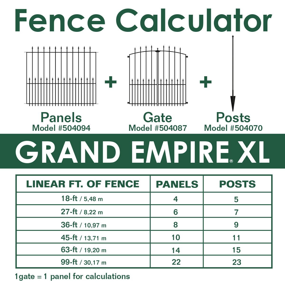 YARDLINK Grand Empire XL 4-ft H x 4-1/2-ft W Black Steel No