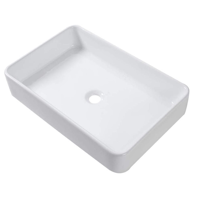 *FREE Drain* CV7774 24" Bathroom White Ceramic Porcelain Vessel Vanity Sink 