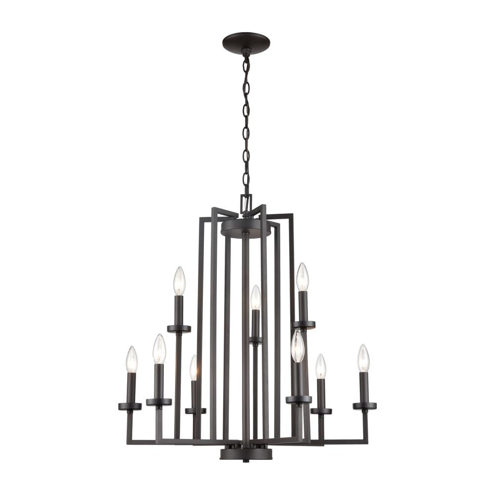 Thomas Lighting CN240921 West End 9 -Light Oil-rubbed Brown Traditional For Use in Bedrooms, Dining Rooms, Foyers, Kitchens, Living Rooms Chandelier