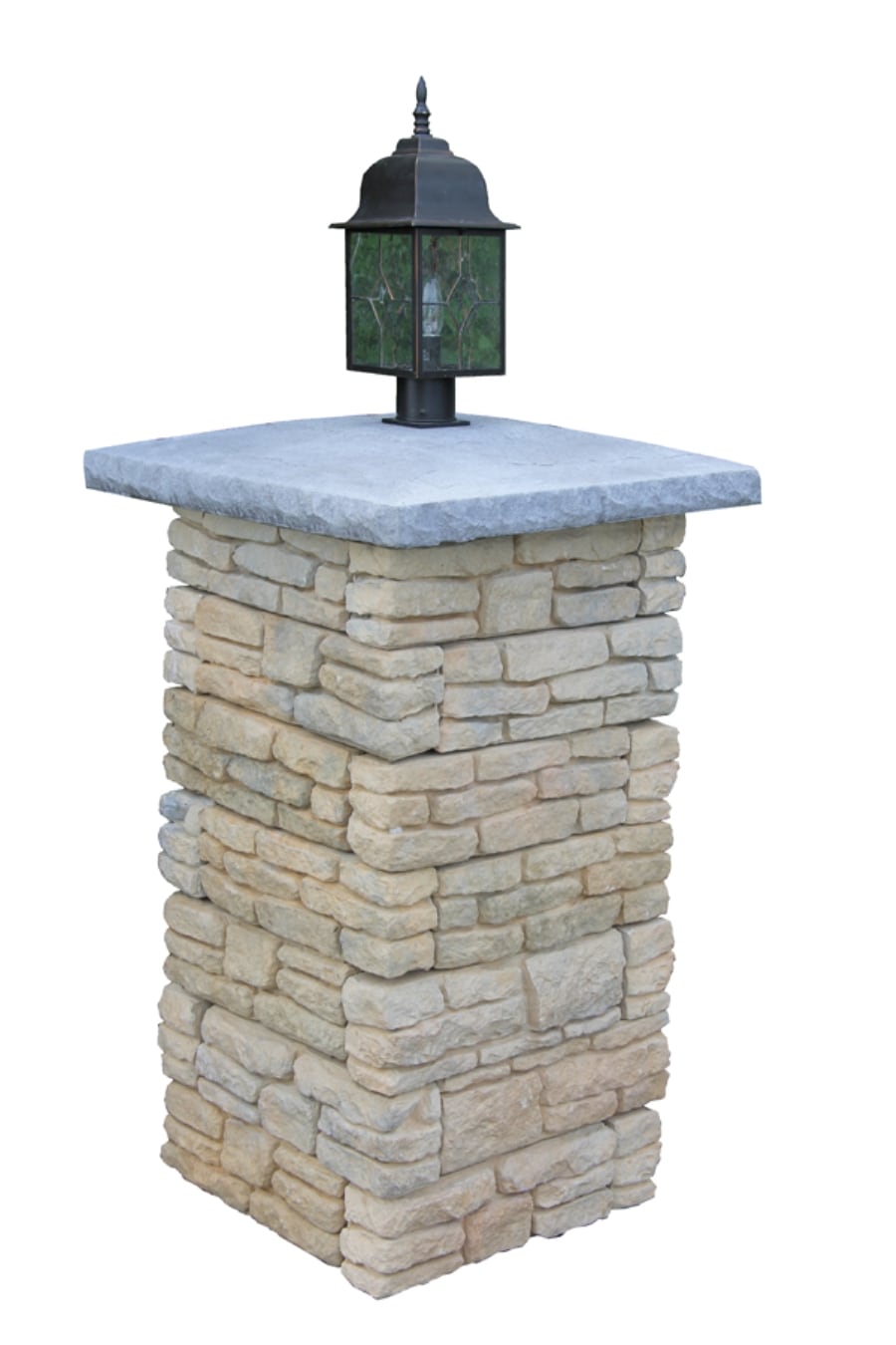 Nantucket Pavers 81304 Meadow Wall Pier with Light Cap Tan Variegated Pillar Patio Block Project Kit