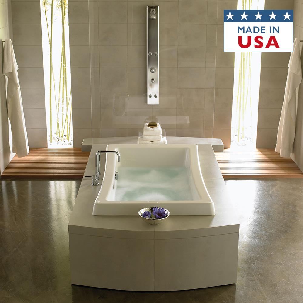 Jacuzzi ALL7236BCX2CXW Allusion 36-in x 72-in White Acrylic Drop-In Soaking Bathtub (Front Center Drain)