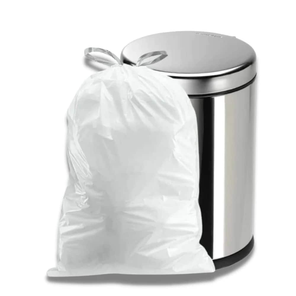 Eko 4 Gallon Extra Strong Drawstring Trash Bags, 80 Pack, White